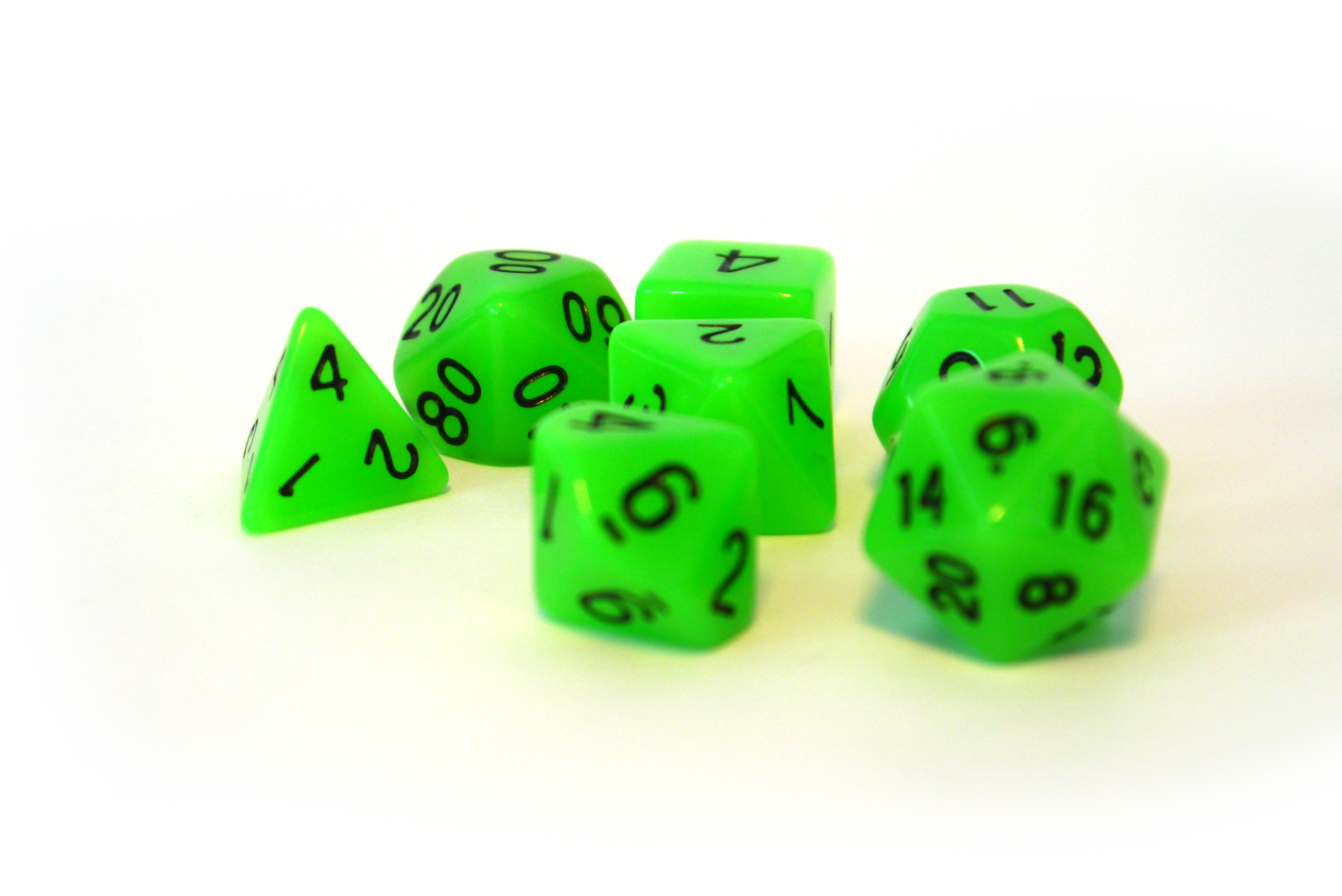 Würfelset Glowing: Green (7)