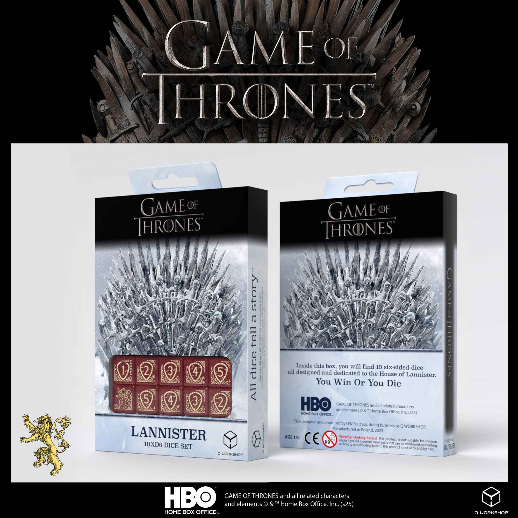 Game of Thrones. Lannister 10xD6 Dice Set.