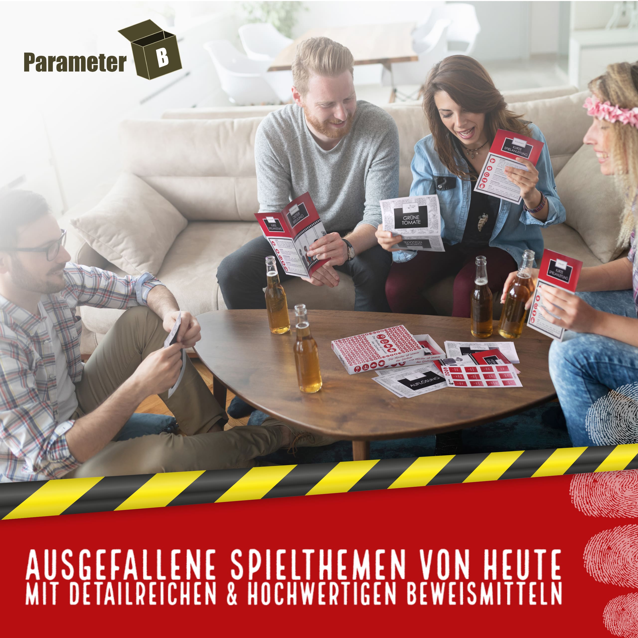 Der Mörder ist immer der Gärtner – Krimi-Dinner Spiel für 4 Personen