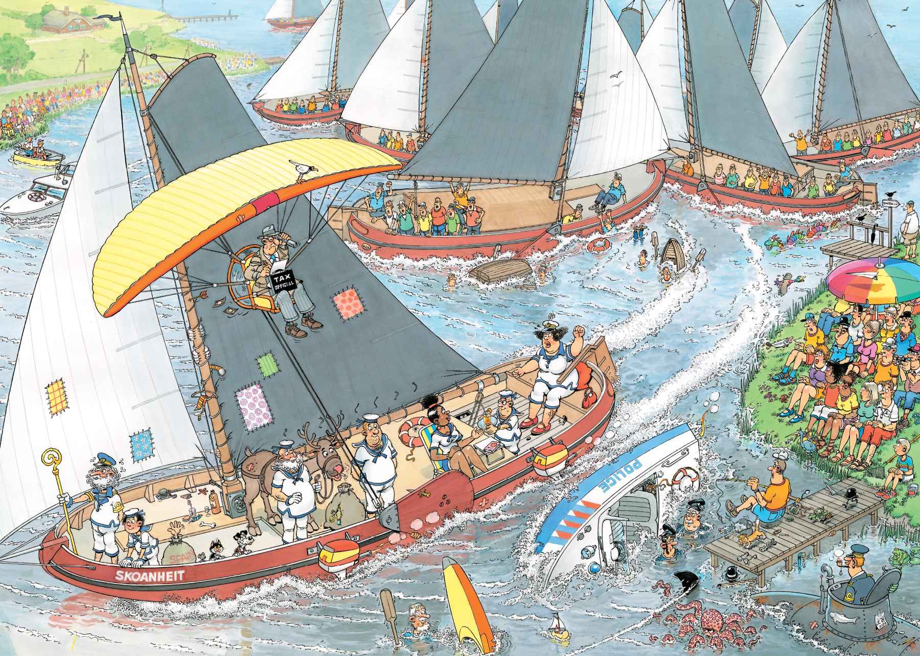 Puzzle:  Der Käsemarkt & Die Segelregatta (Jan van Haasteren) ( 2 x 1000 Teile)