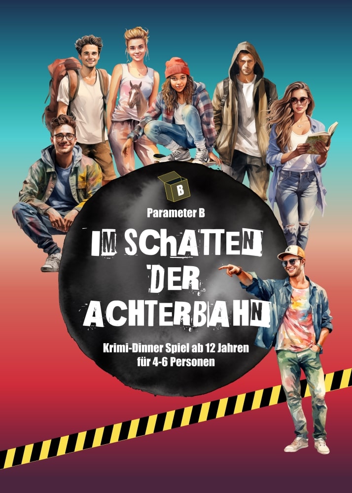 Im Schatten der Achterbahn – Krimi-Dinner Spiel für 4 Personen