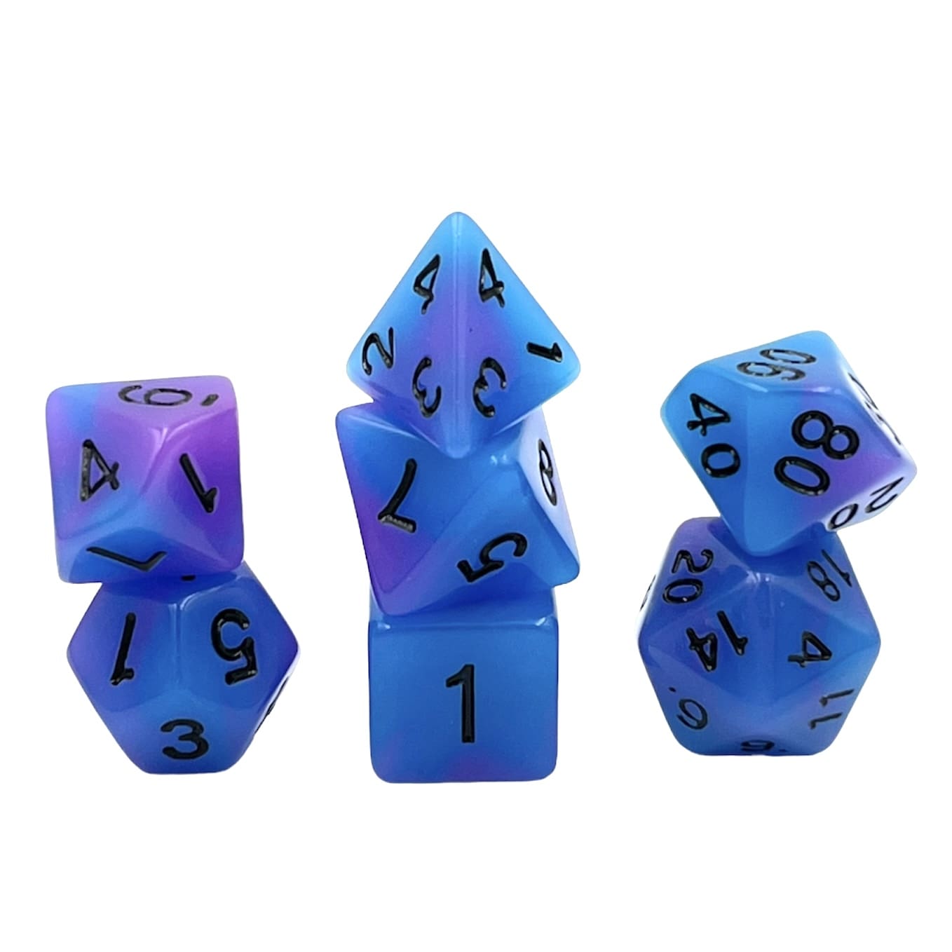 Würfelset Glow-Swirl: Blueberry (7)