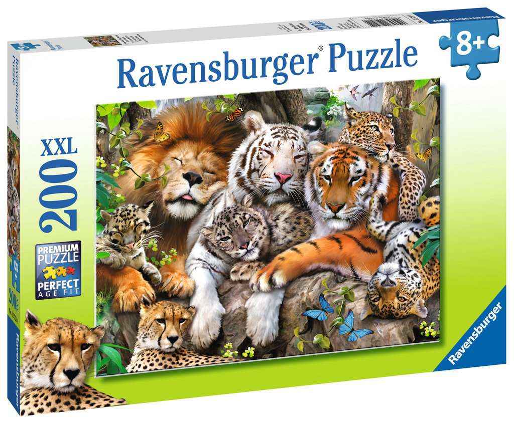 Puzzle: Schmusende Raubkatzen (200 XXL Teile)