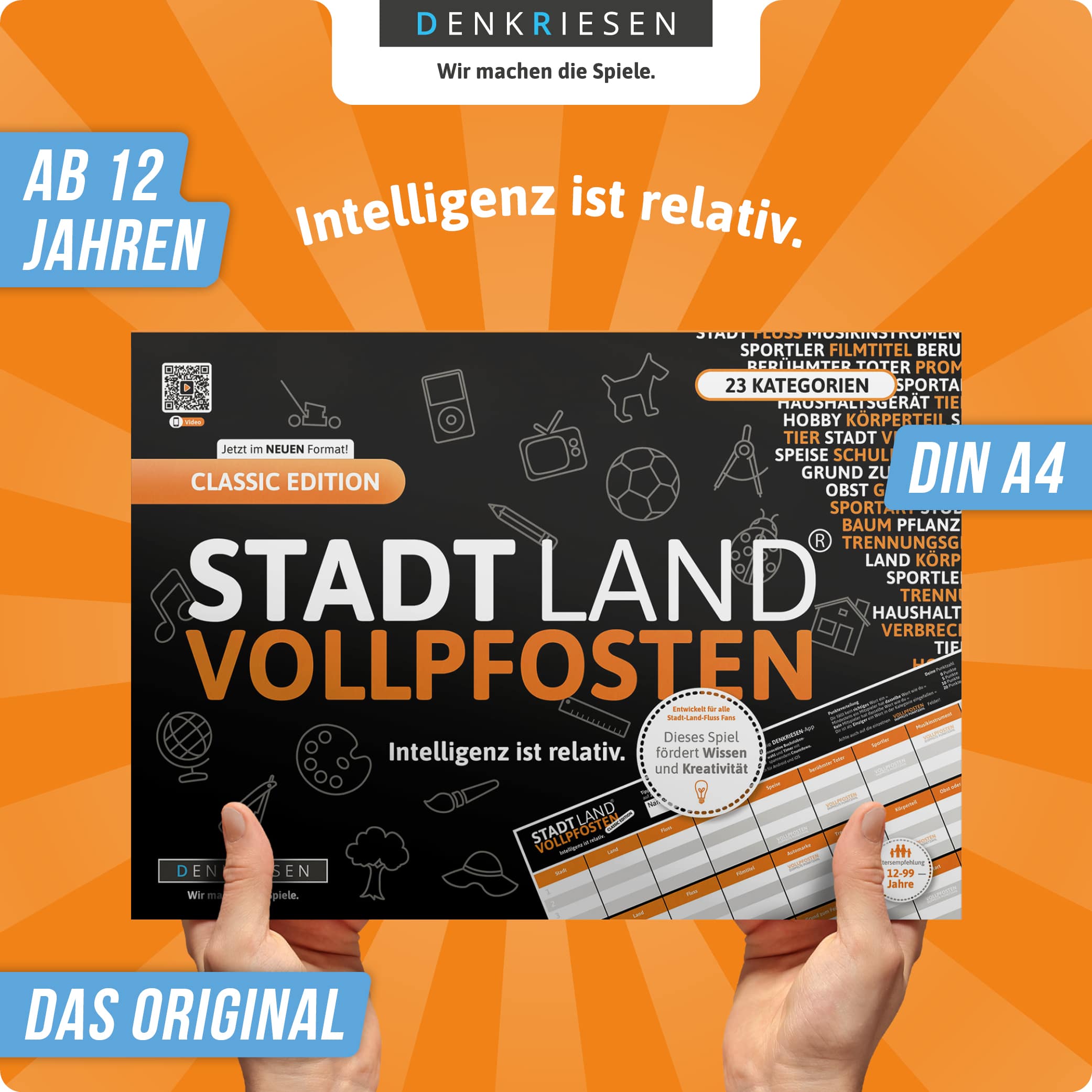 STADT LAND VOLLPFOSTEN – CLASSIC EDITION - Intelligenz ist relativ. (DinA4-Format)