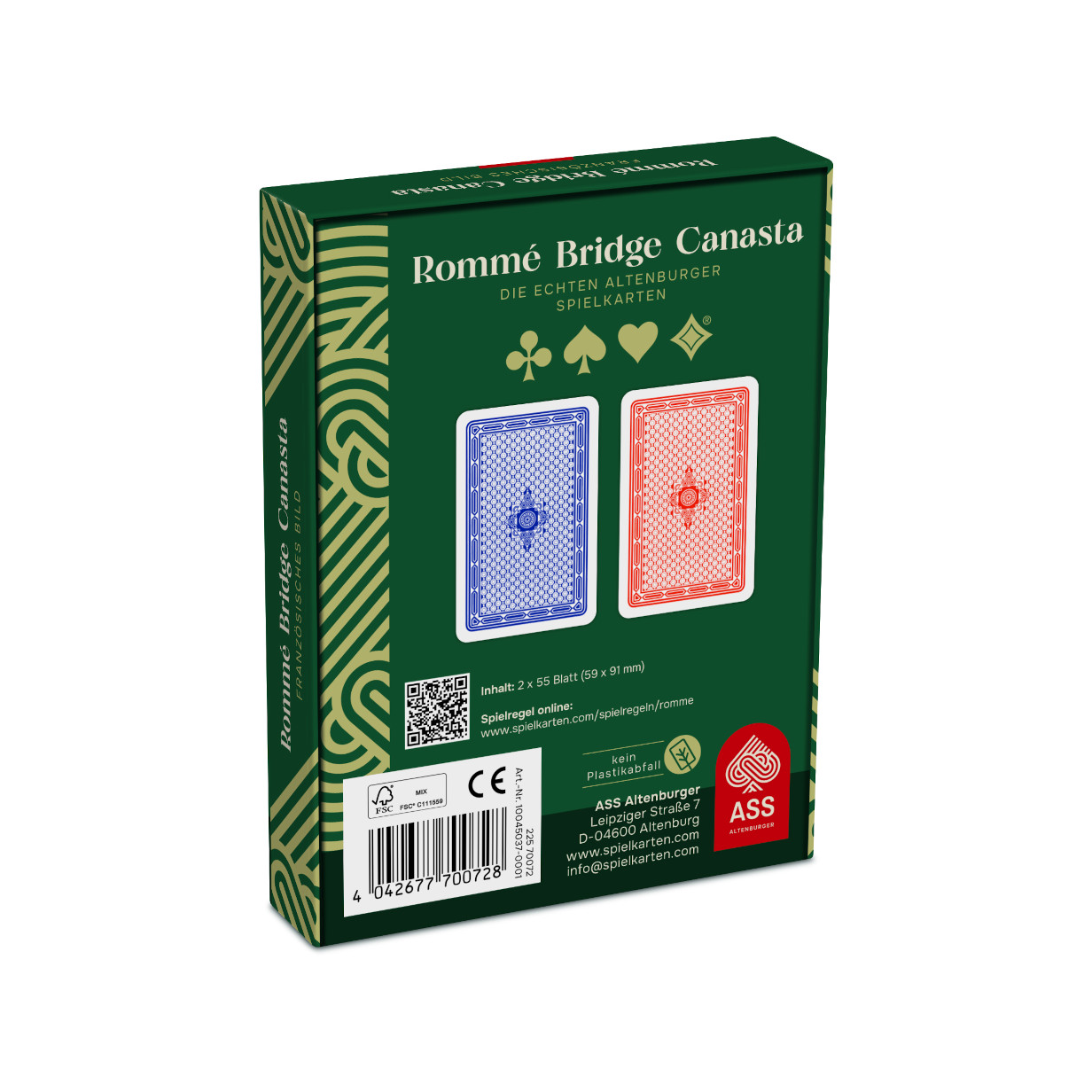 Rommé, französisches Bild (plastikfrei im Spiel)