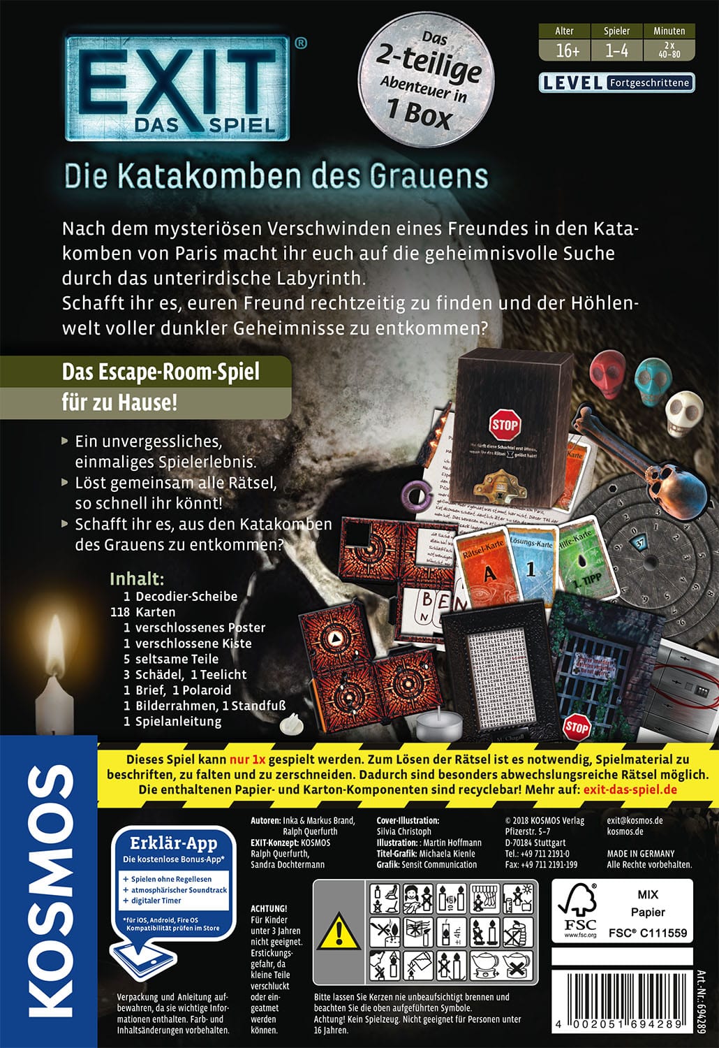 EXIT – Das Spiel: Die Katakomben des Grauens ( 2-teiliges Abenteuer in 1 Box)