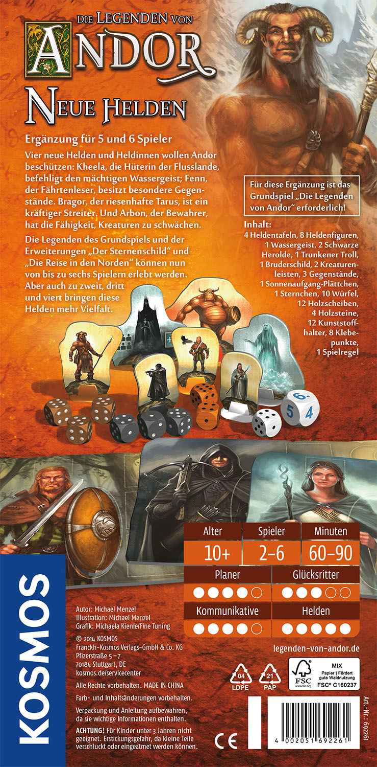 Die Legenden von Andor: Neue Helden [Erweiterung für 5-6 Spieler]