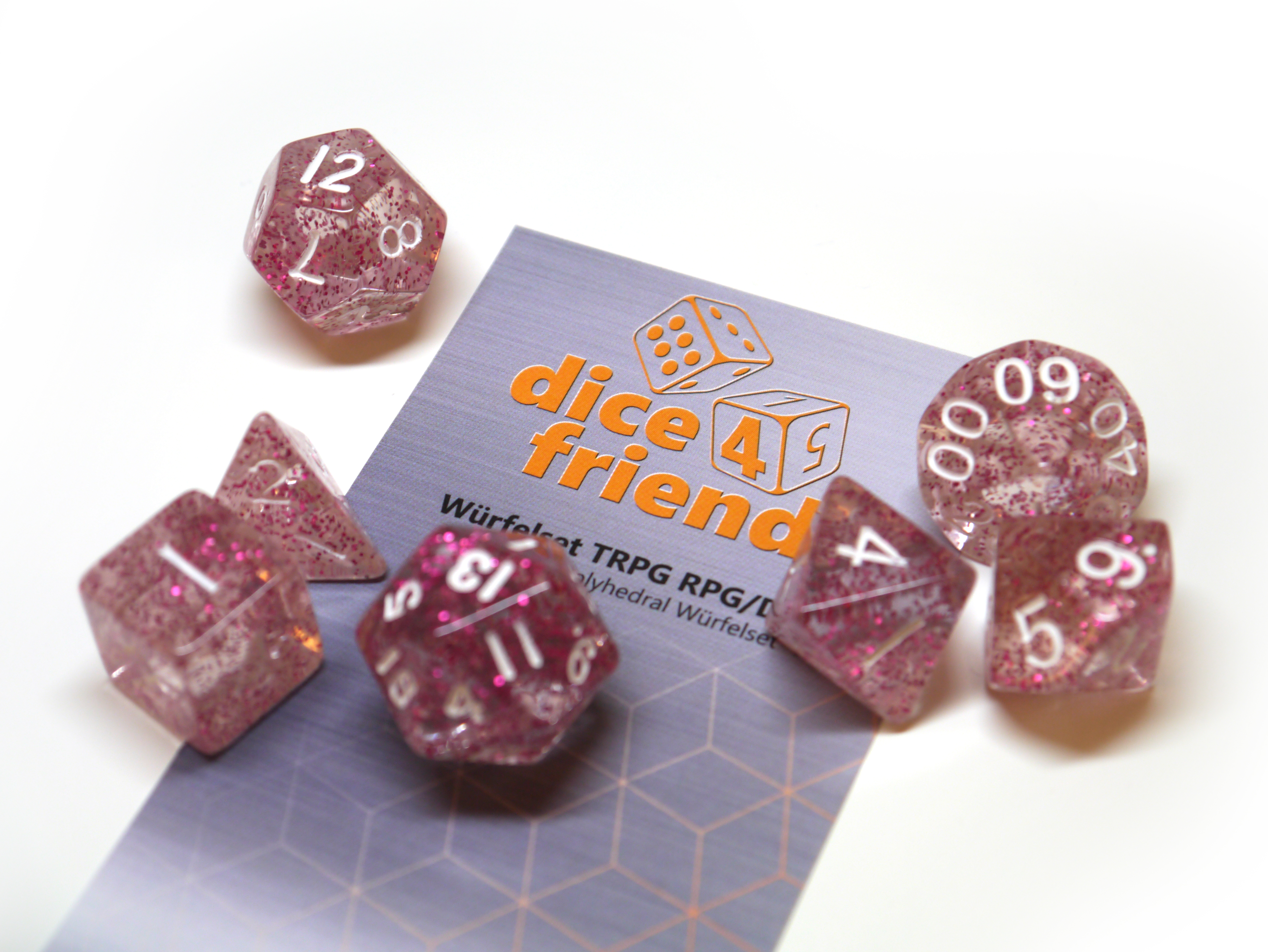 Würfelset Confetti: Pink (7)
