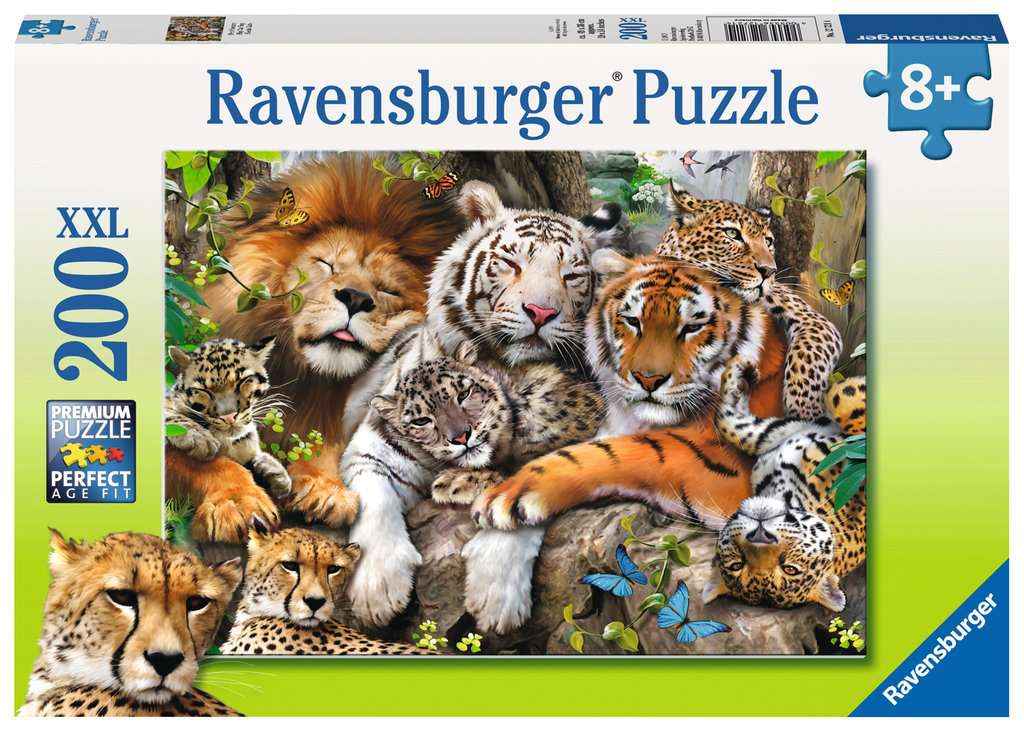 Puzzle: Schmusende Raubkatzen (200 XXL Teile)