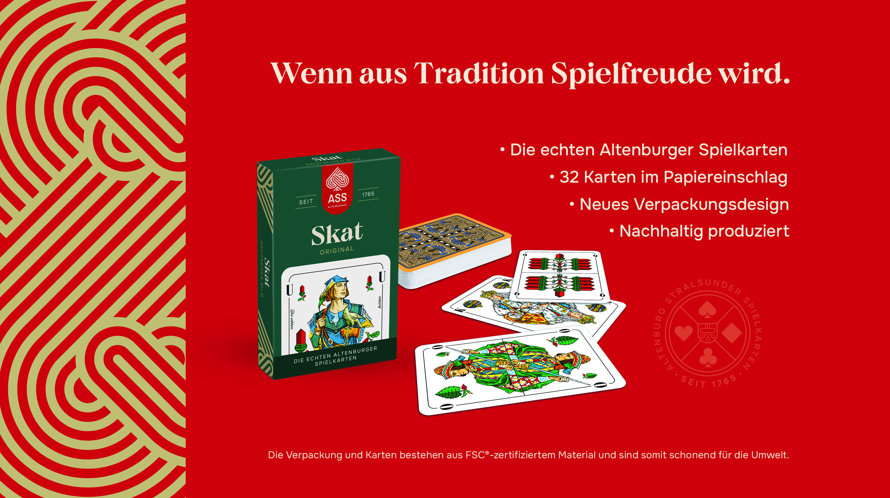 Skat, deutsches Bild in Faltschachtel (plastikfrei im Spiel)