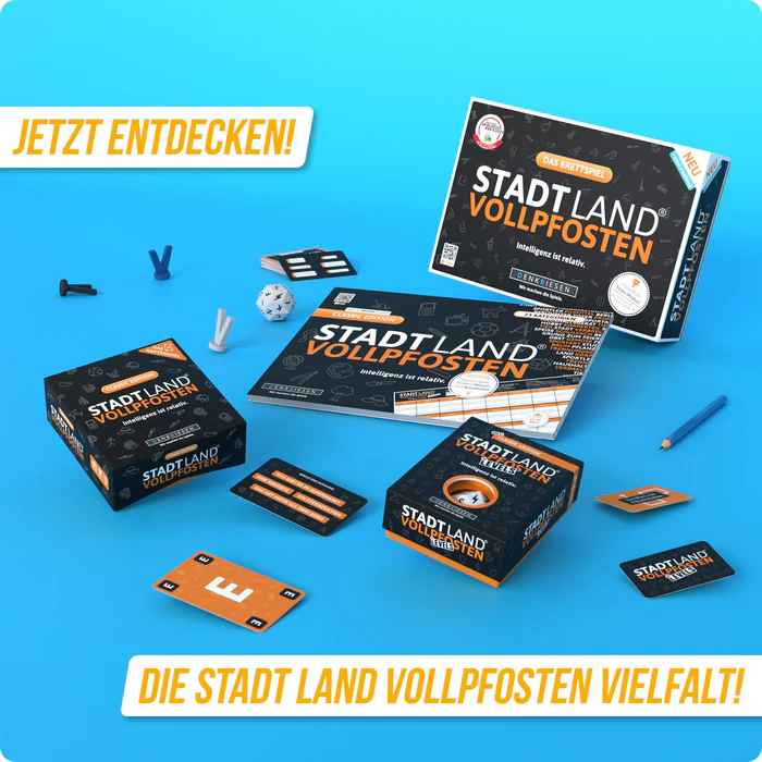 Stadt Land Vollpfosten 70/80/90 Edition – Früher war alles besser. Das Kartenspiel