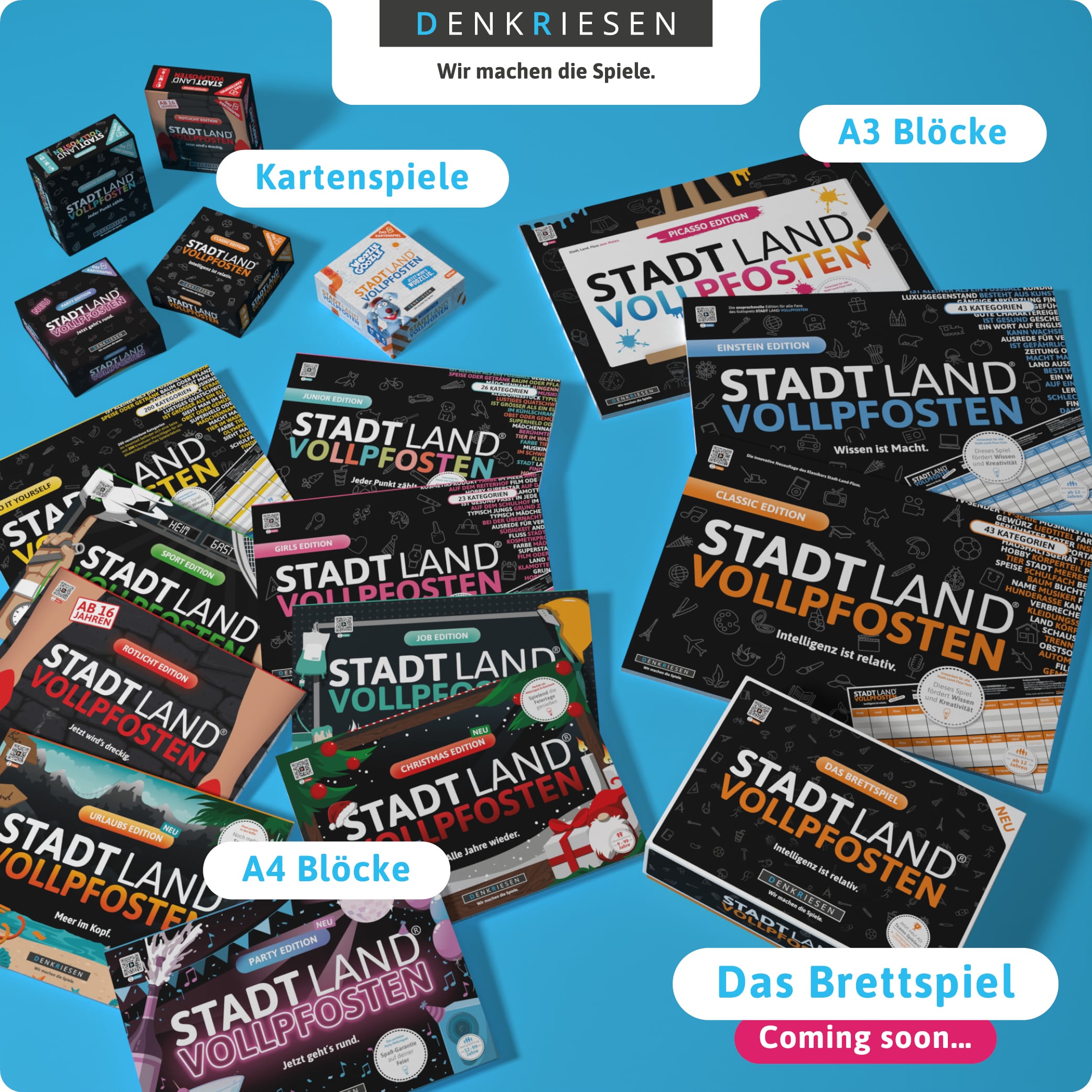 STADT LAND VOLLPFOSTEN: Das Kartenspiel – Party Edition