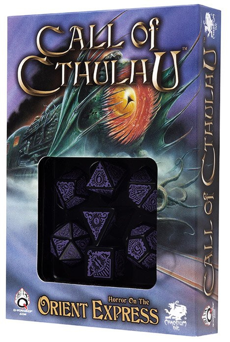 Cthulhu: Horror on Orient Express Schwarz&Purple Dice Set