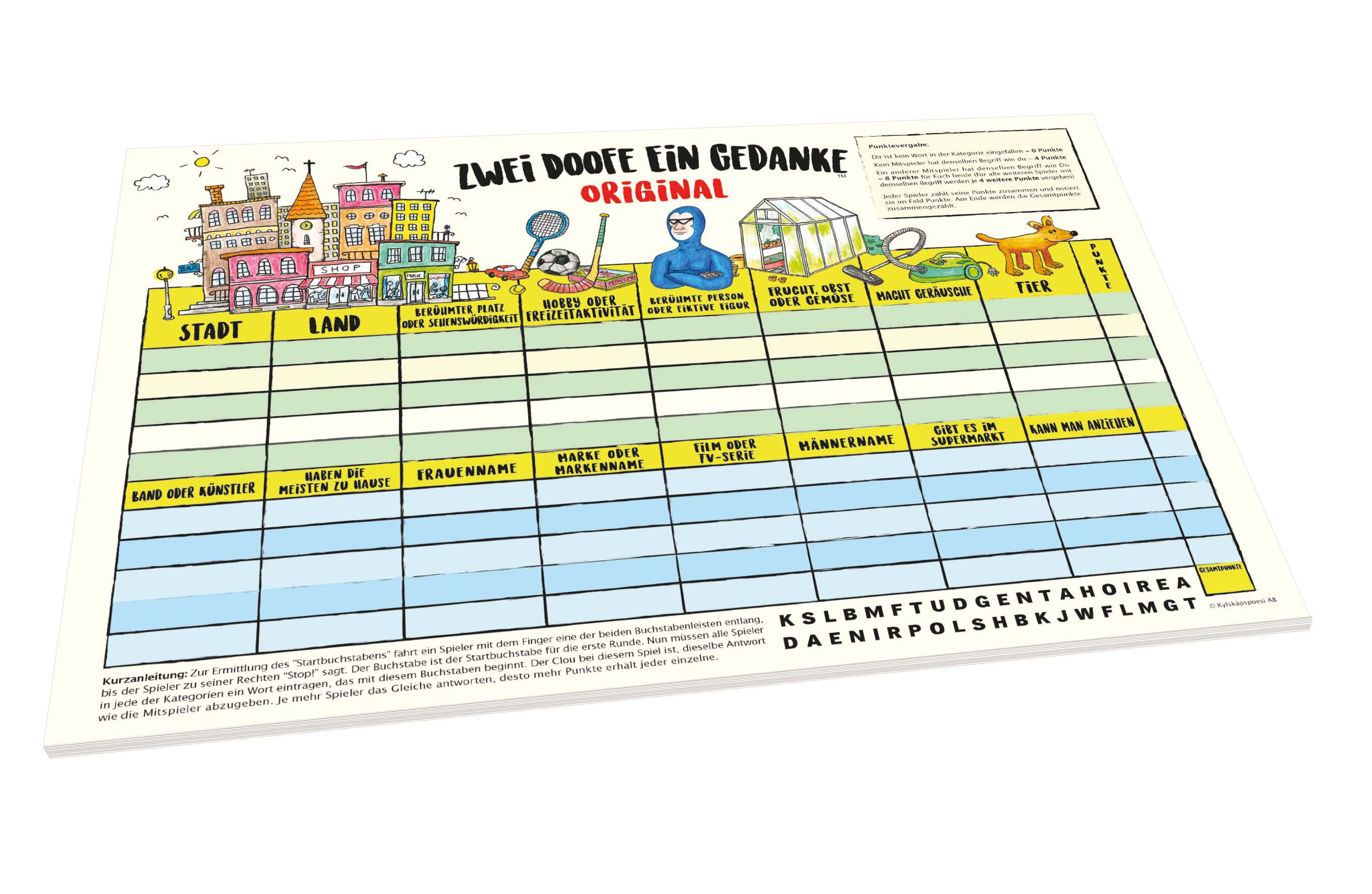 Spielblock – Zwei Doofe ein Gedanke Original