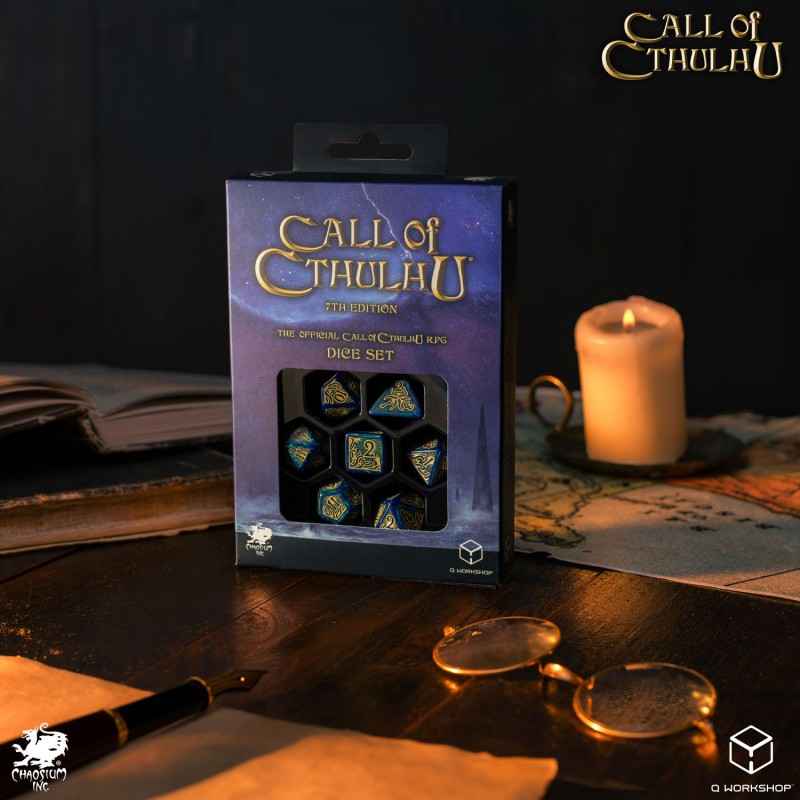 Call of Cthulhu 7th Edition - Blue-green & Gold Dice Set