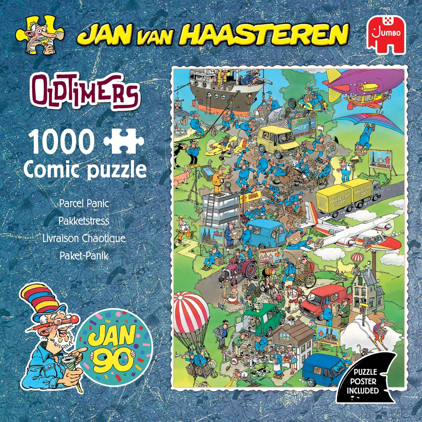 Puzzle:Oldtimer - Paket- Panik (Jan van Haasteren) (1000 Teile)