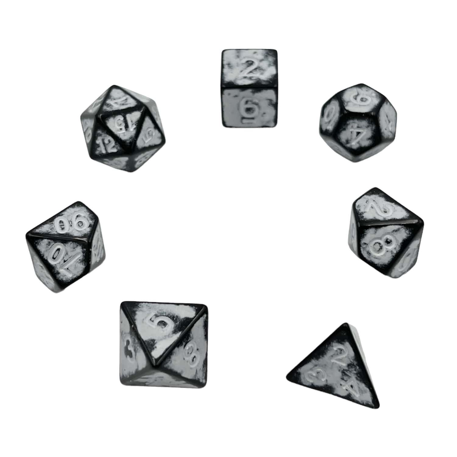 Würfelset Antik Dark Knight: White (7)
