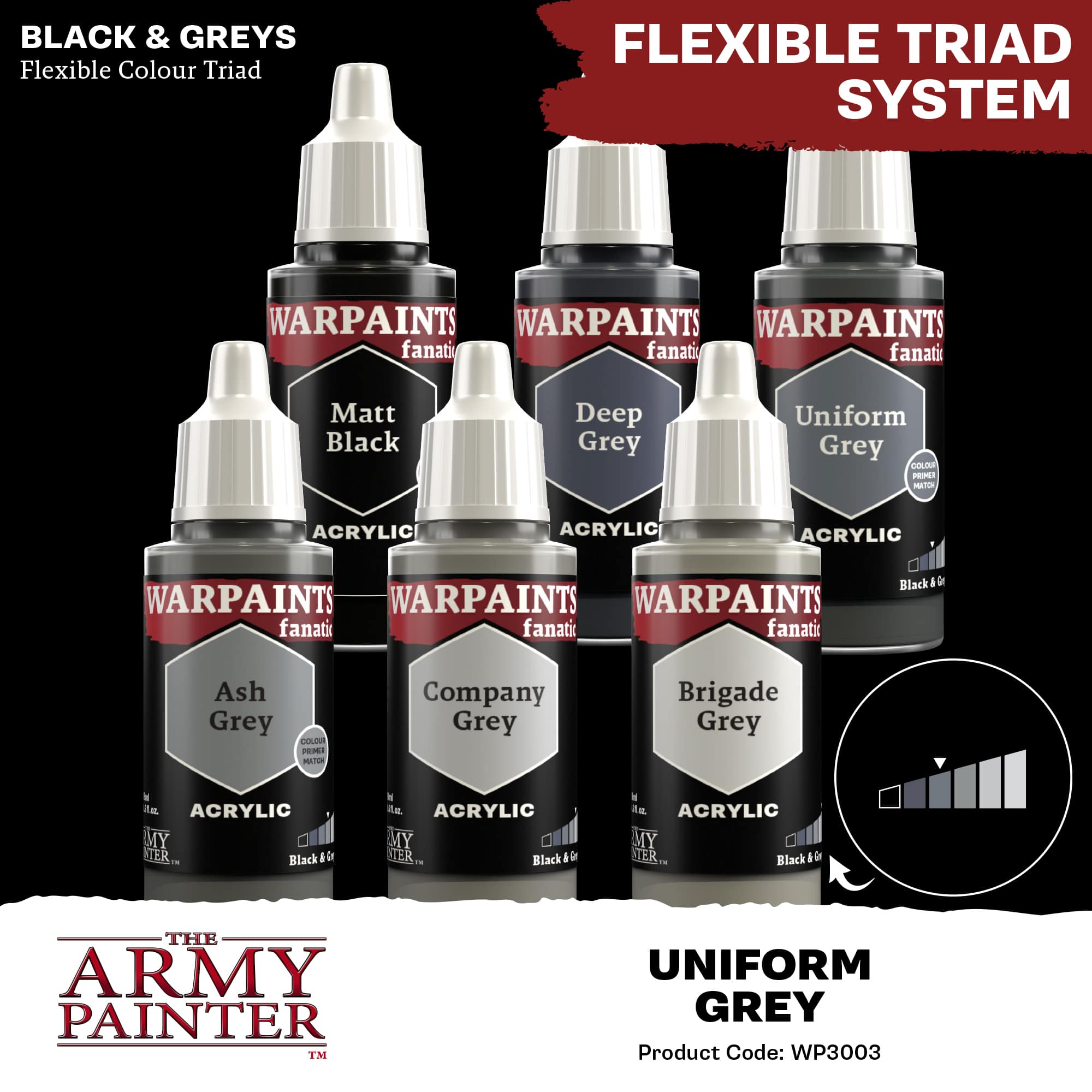 Army Painter Warpaints Fanatic: Uniform Grey (6)