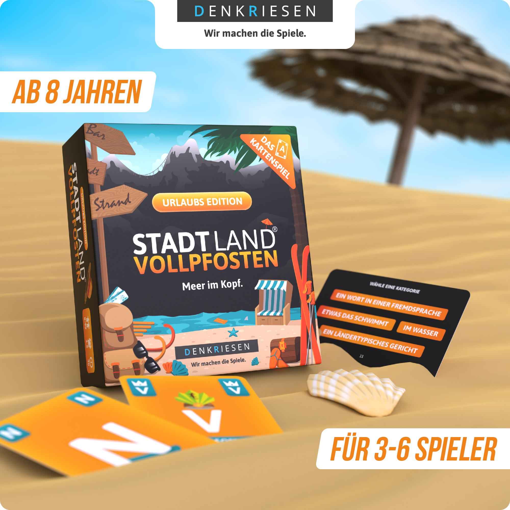 STADT LAND VOLLPFOSTEN – Das Kartenspiel – URLAUBS EDITION - "Meer im Kopf."