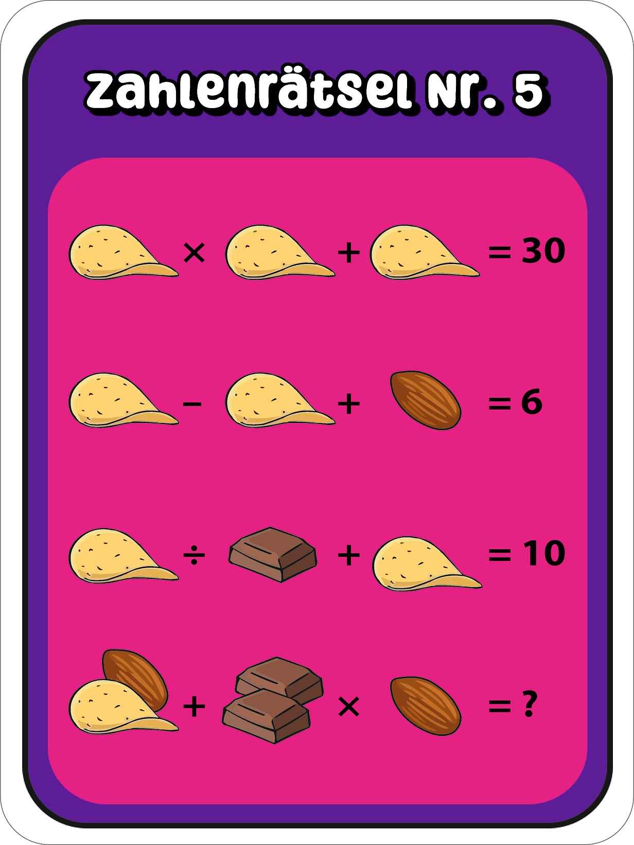 Rätsel Snacks: Zahlen suchen