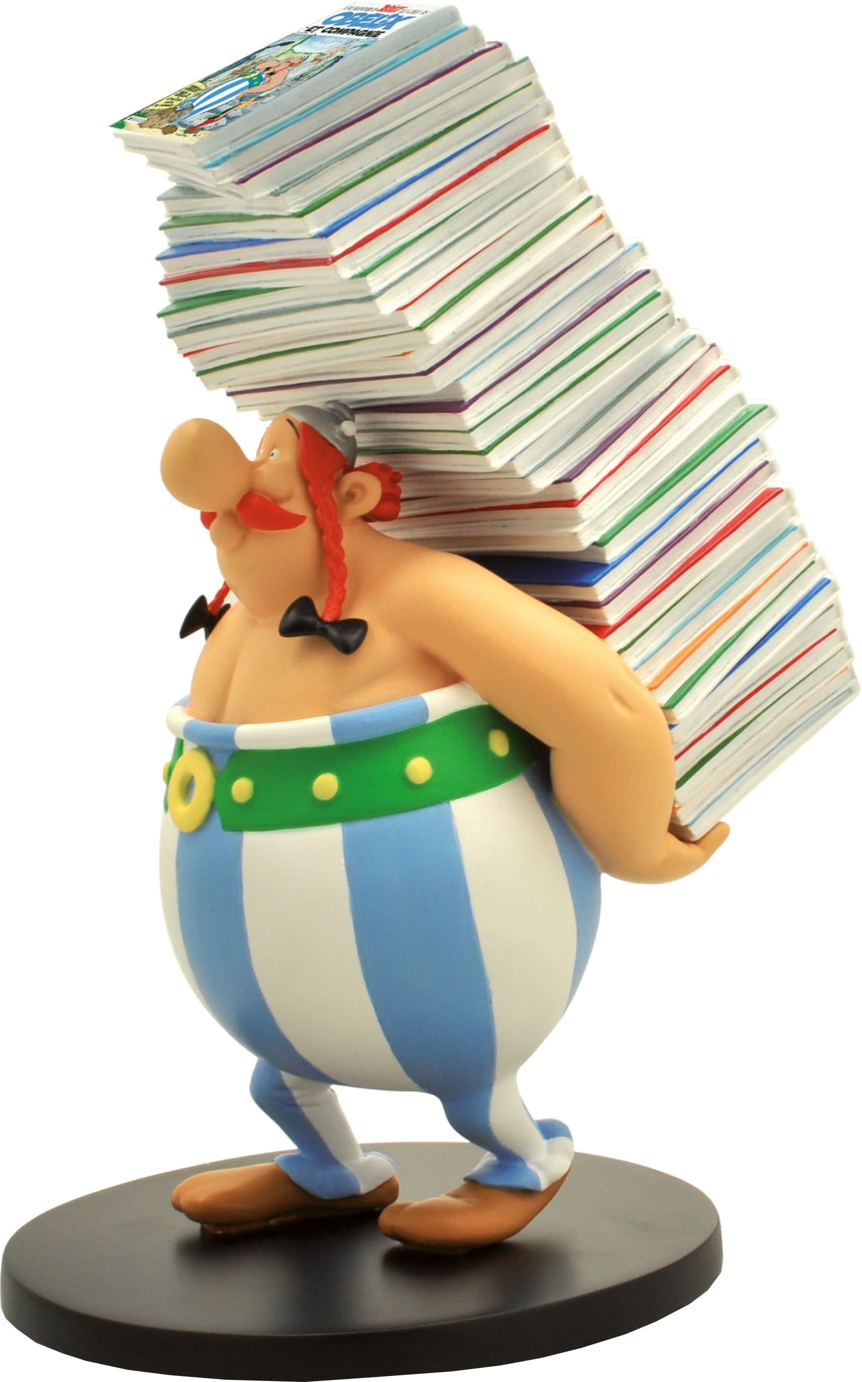 Obelix trägt Bücherstapel
