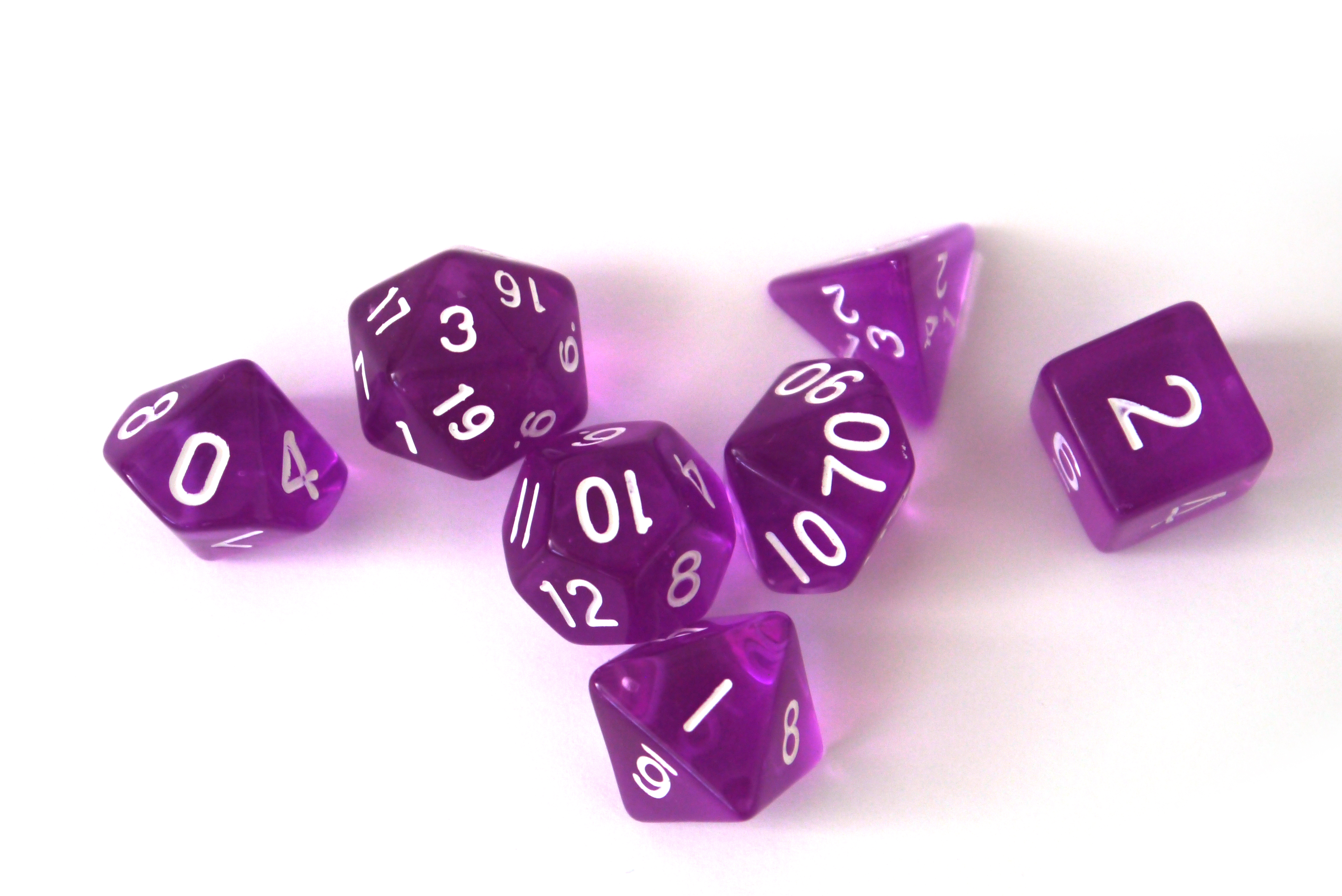 Würfelset Transparent: Purple (7)