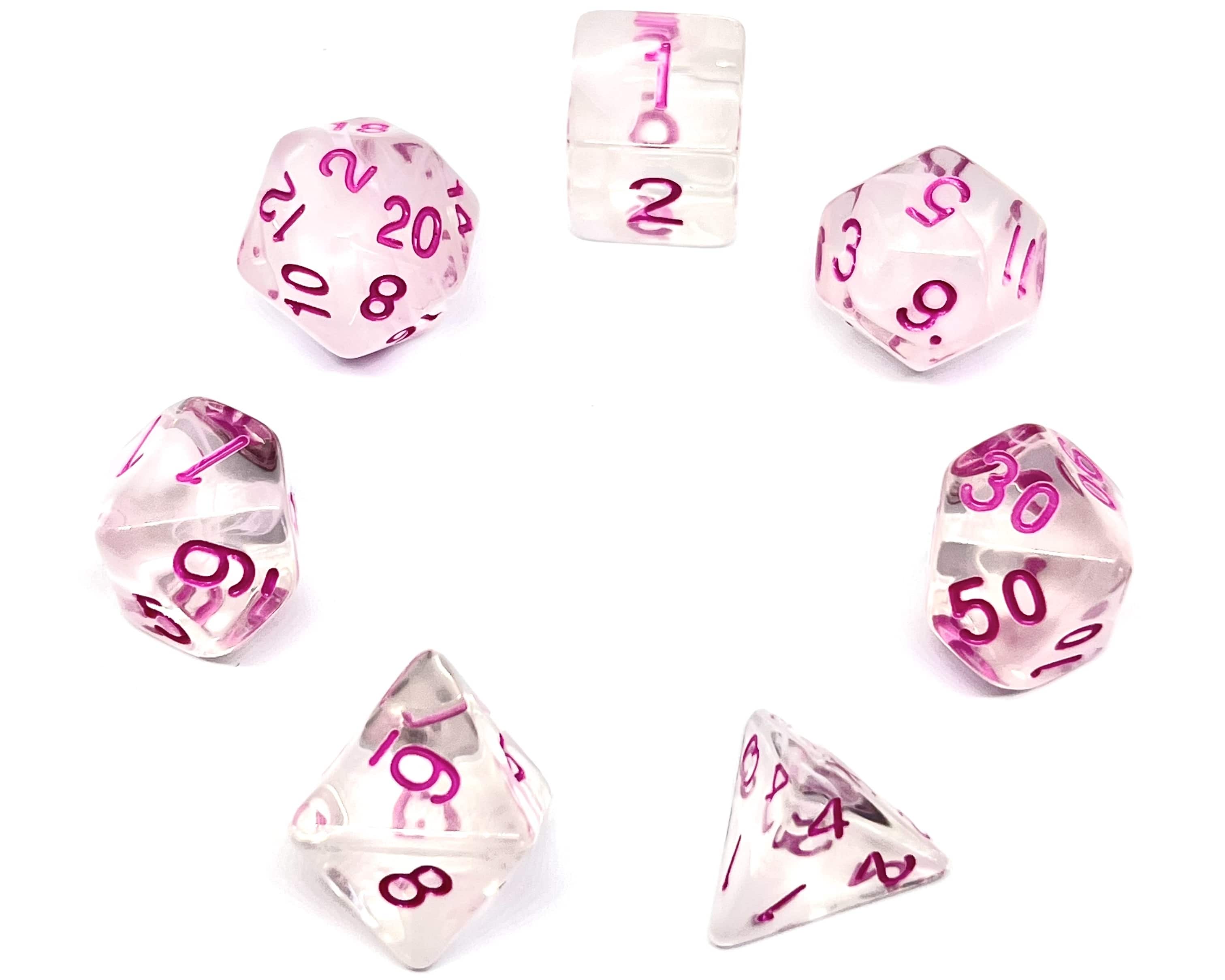 Würfelset Transparent: Pink Princess (7)