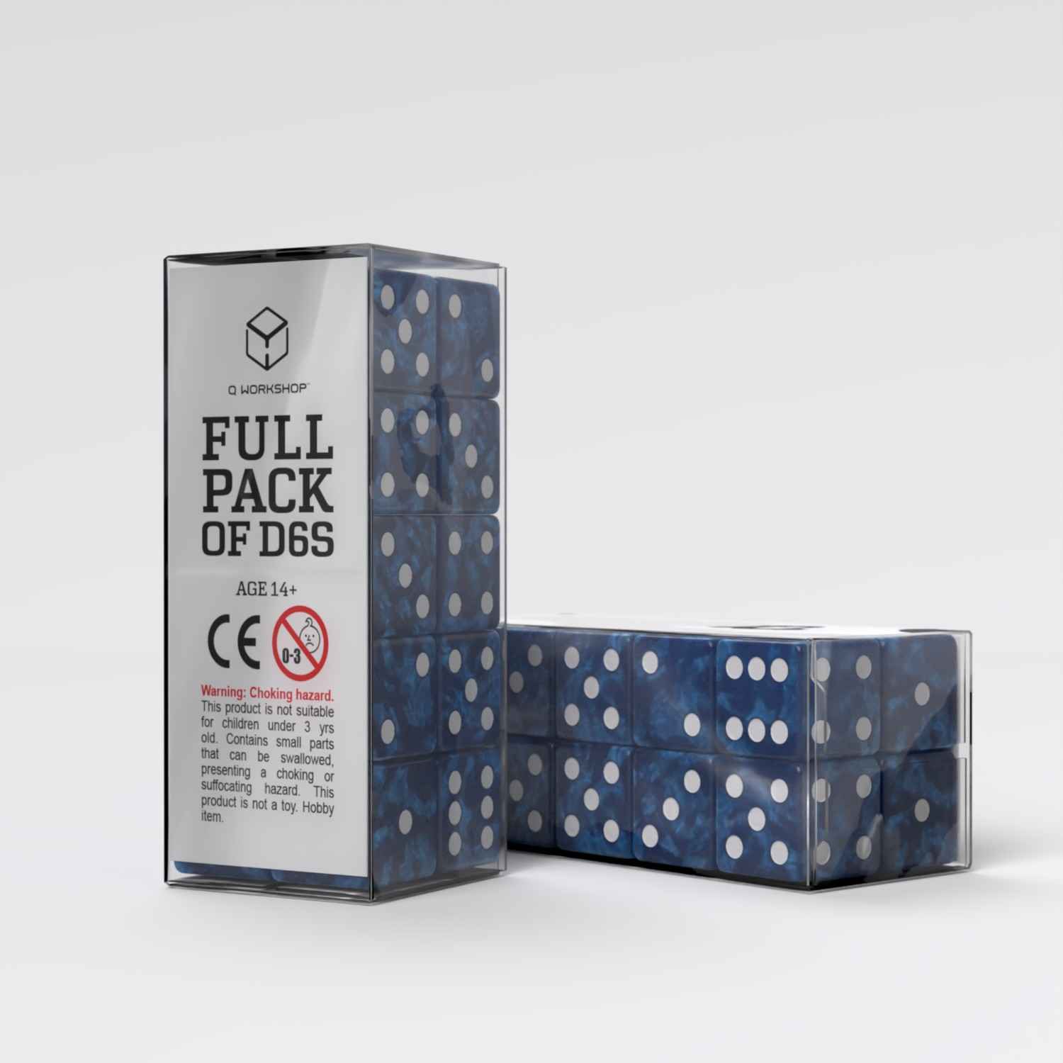 Full Pack of D6s: Cobalt&White