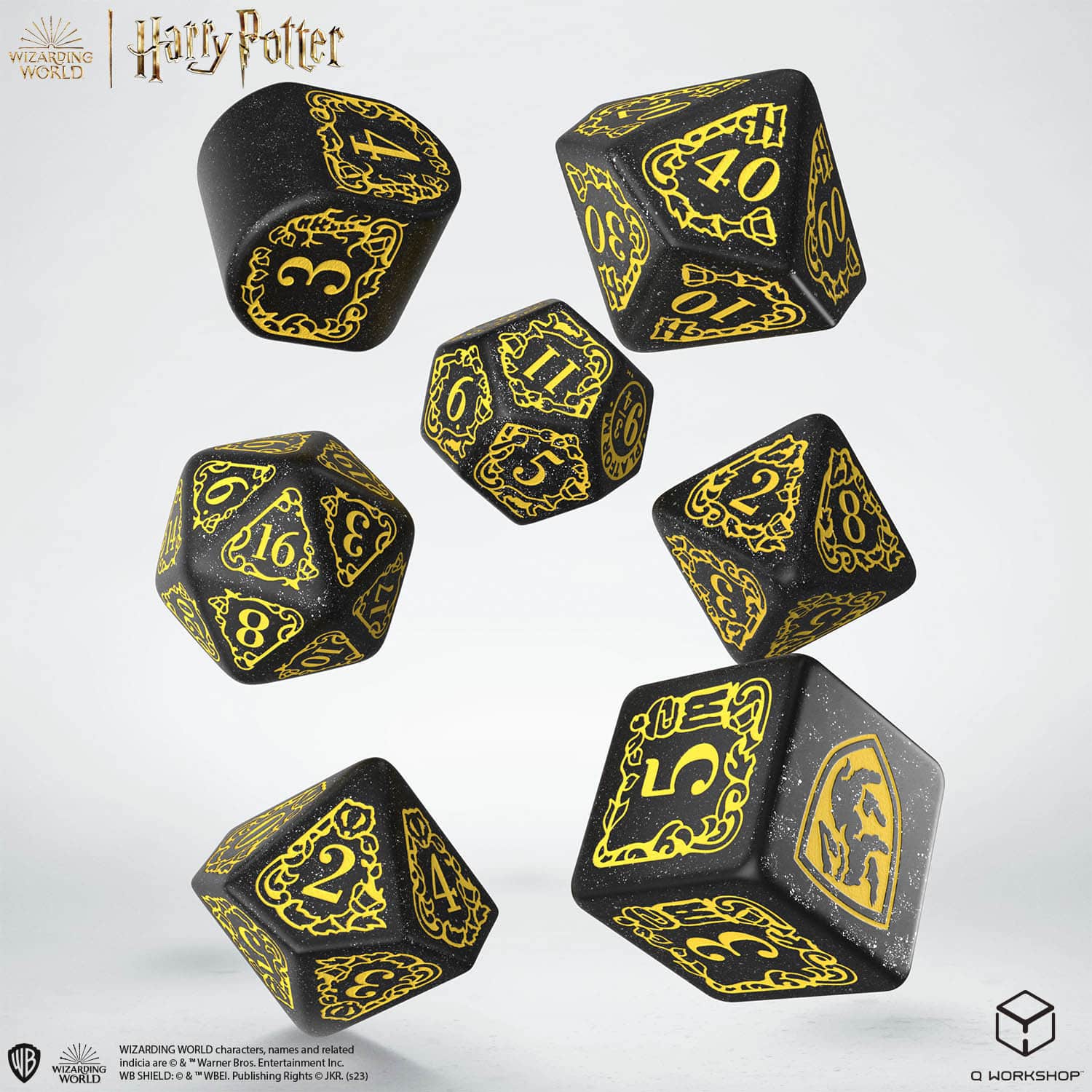 Harry Potter: Hufflepuff Modern Dice Set - Black (7)