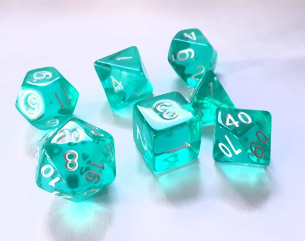 Dice4friends Lot de dés Antique : Bloody/Blue (7 Dice4friends Lot de dés Antique : Bloody/Blue (7