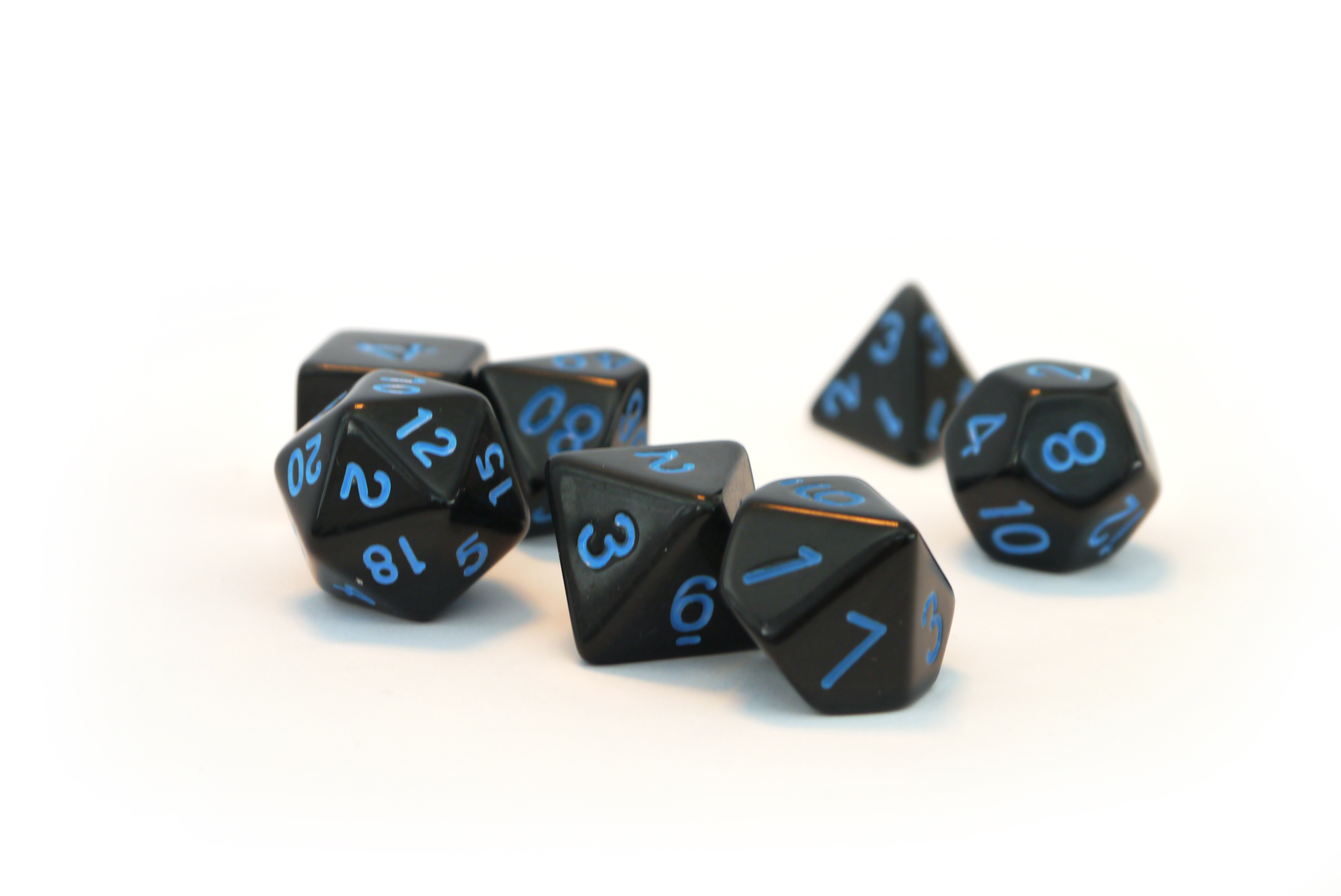 Würfelset Opaque: Black/Blue (7)