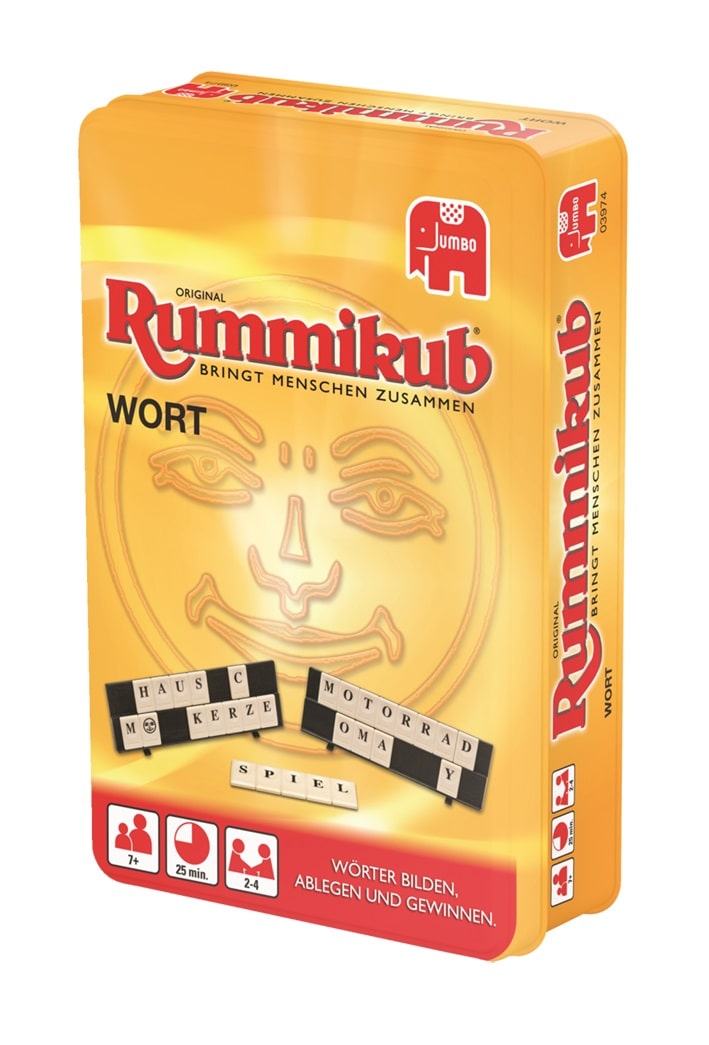 Original Rummikub Wort – Kompakt in Metalldose