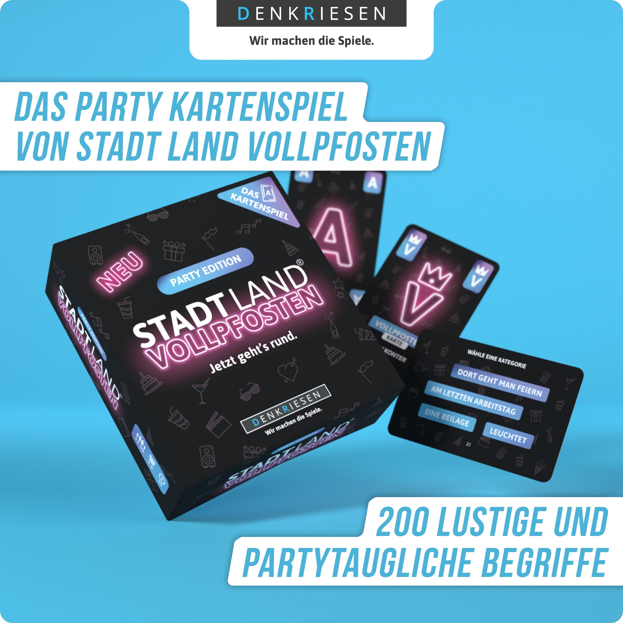 STADT LAND VOLLPFOSTEN: Das Kartenspiel – Party Edition