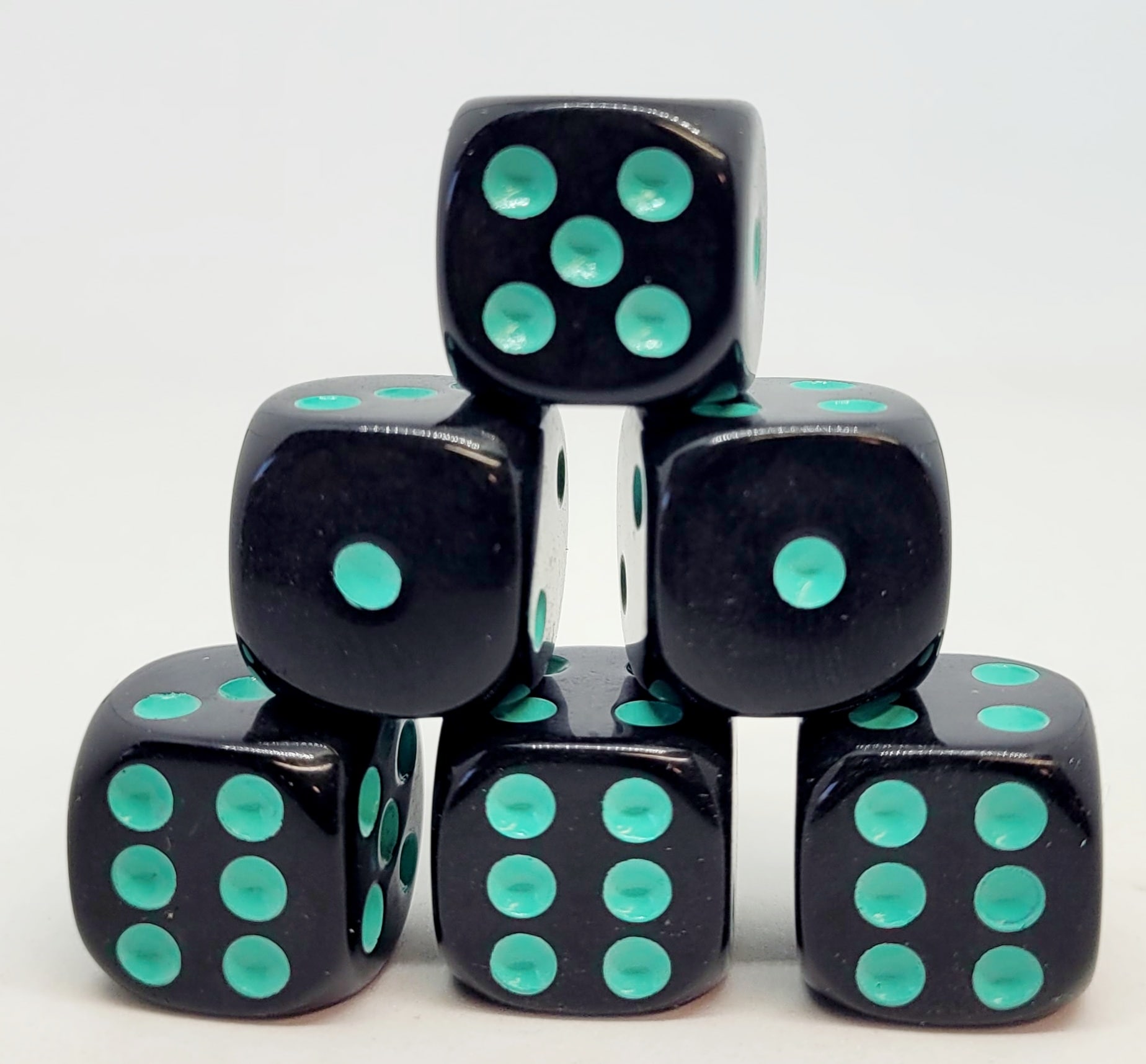 Würfelset D6: Opaque/Neon Blue (12)