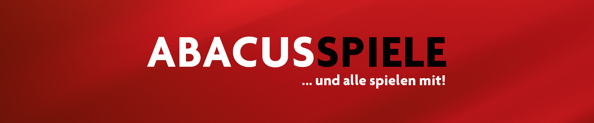ABACUSSPIELE Logo auf rotem Banner