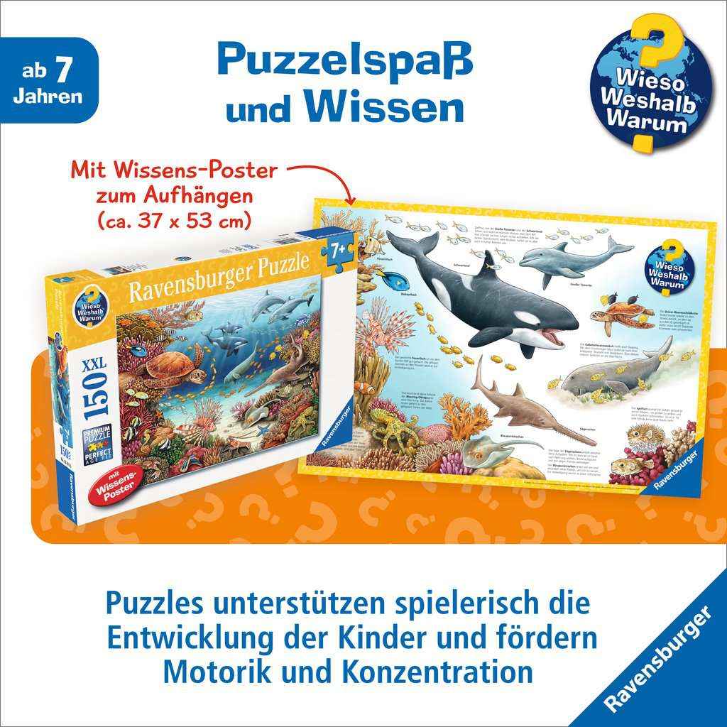 Puzzle: Wieso? Weshalb? Warum? Meerestiere am Korallenriff  (150Teile)