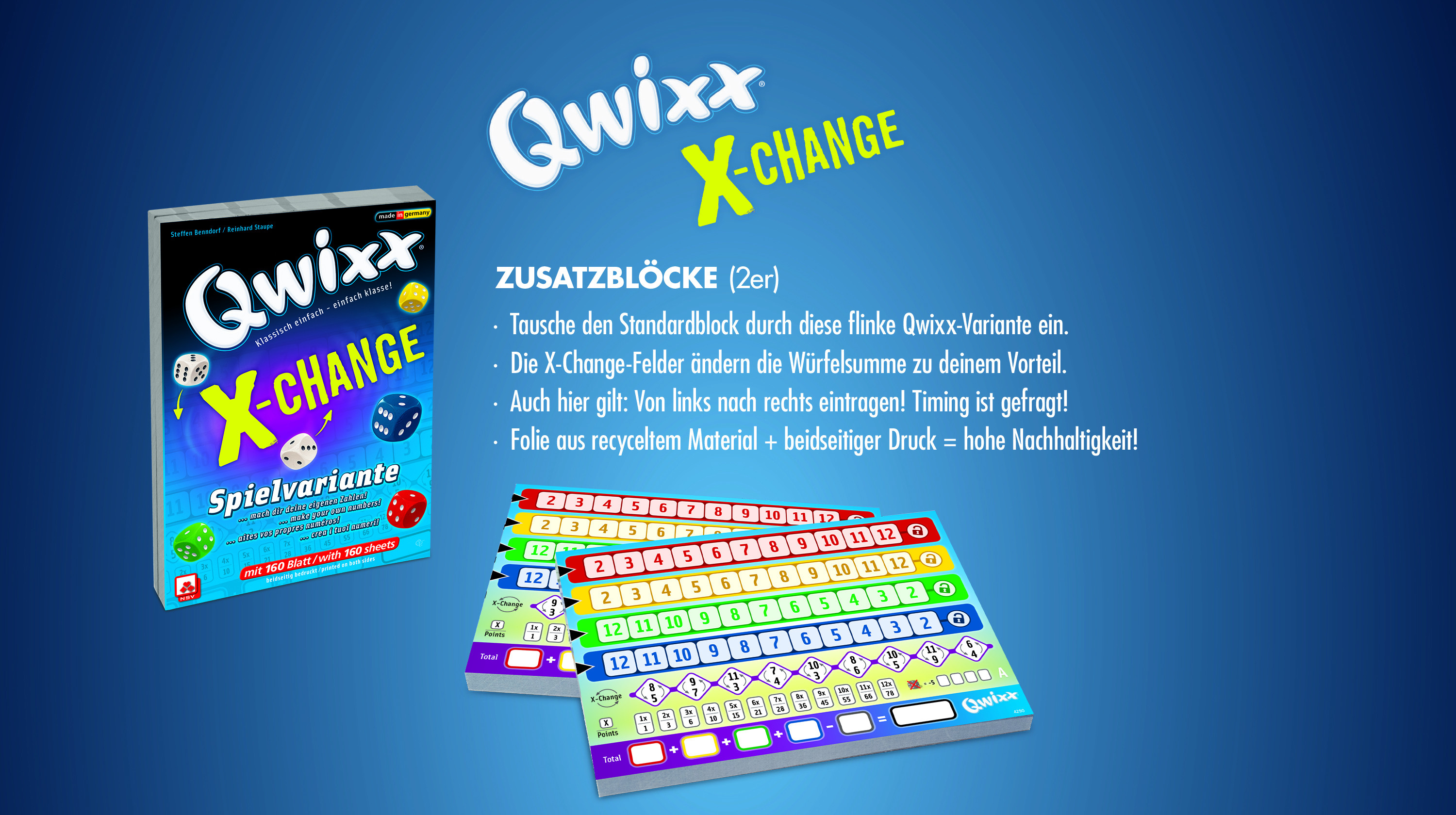 QWIXX X-CHANGE - ZUSATZBLÖCKE