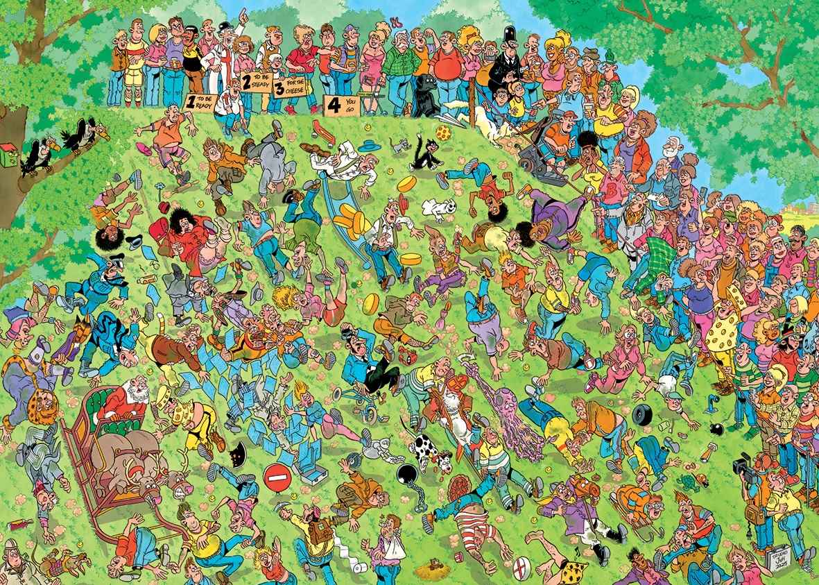 Puzzle: Auf die Käse, fertig, los!(Jan van Haasteren) (1000 Teile)