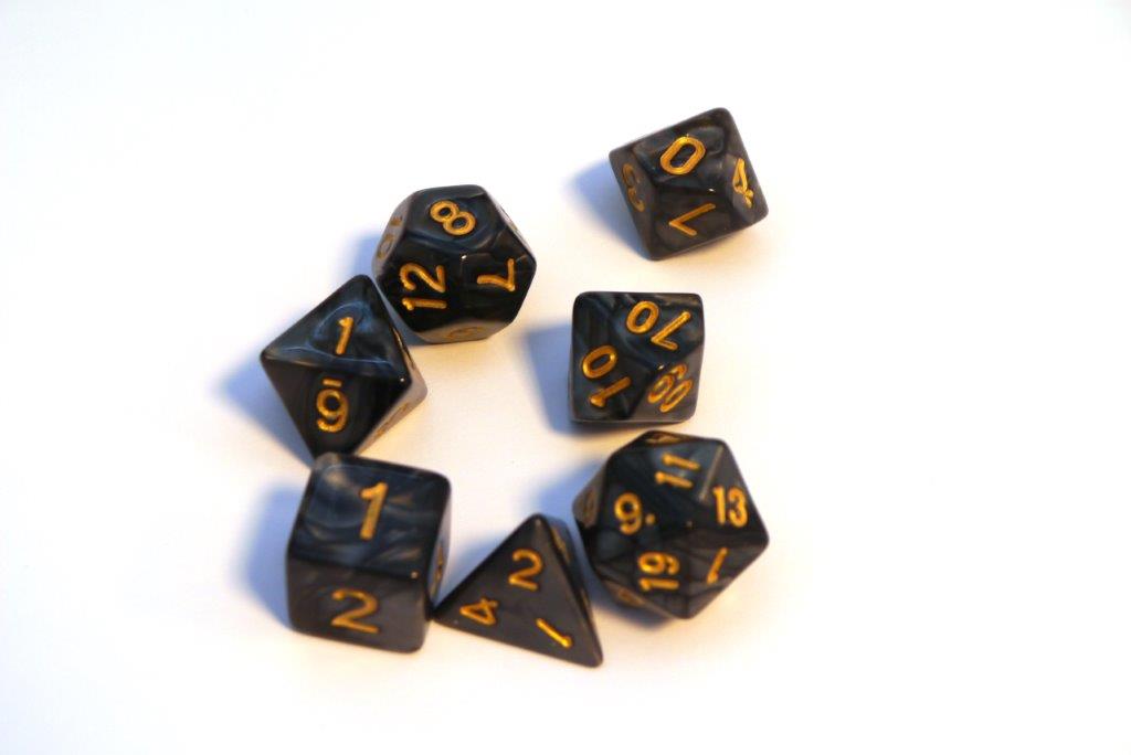 Würfelset Pearl: Black/Gold  (7)