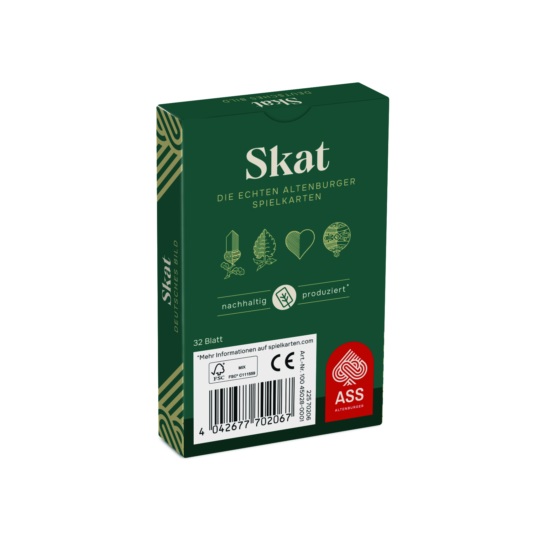 Skat, deutsches Bild in Faltschachtel (plastikfrei im Spiel)