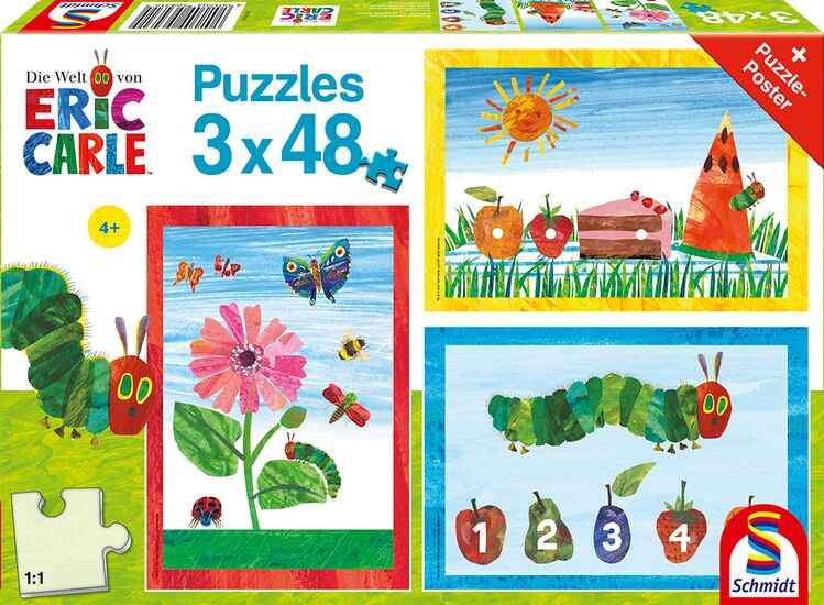 Puzzle: Die Welt der kleinen Raupe Nimmersatt (3x48 Teile)