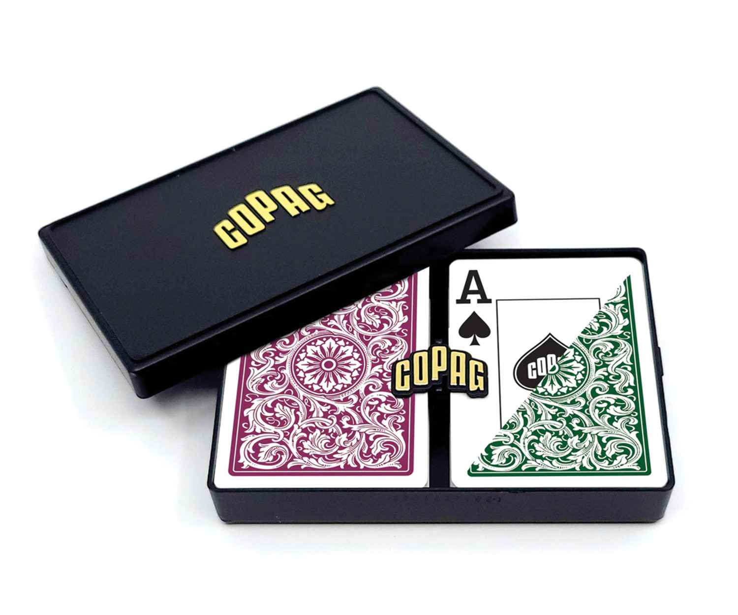 COPAG Elite - Jumbo Face - 2 index - Green/Burgundy Double-Deck