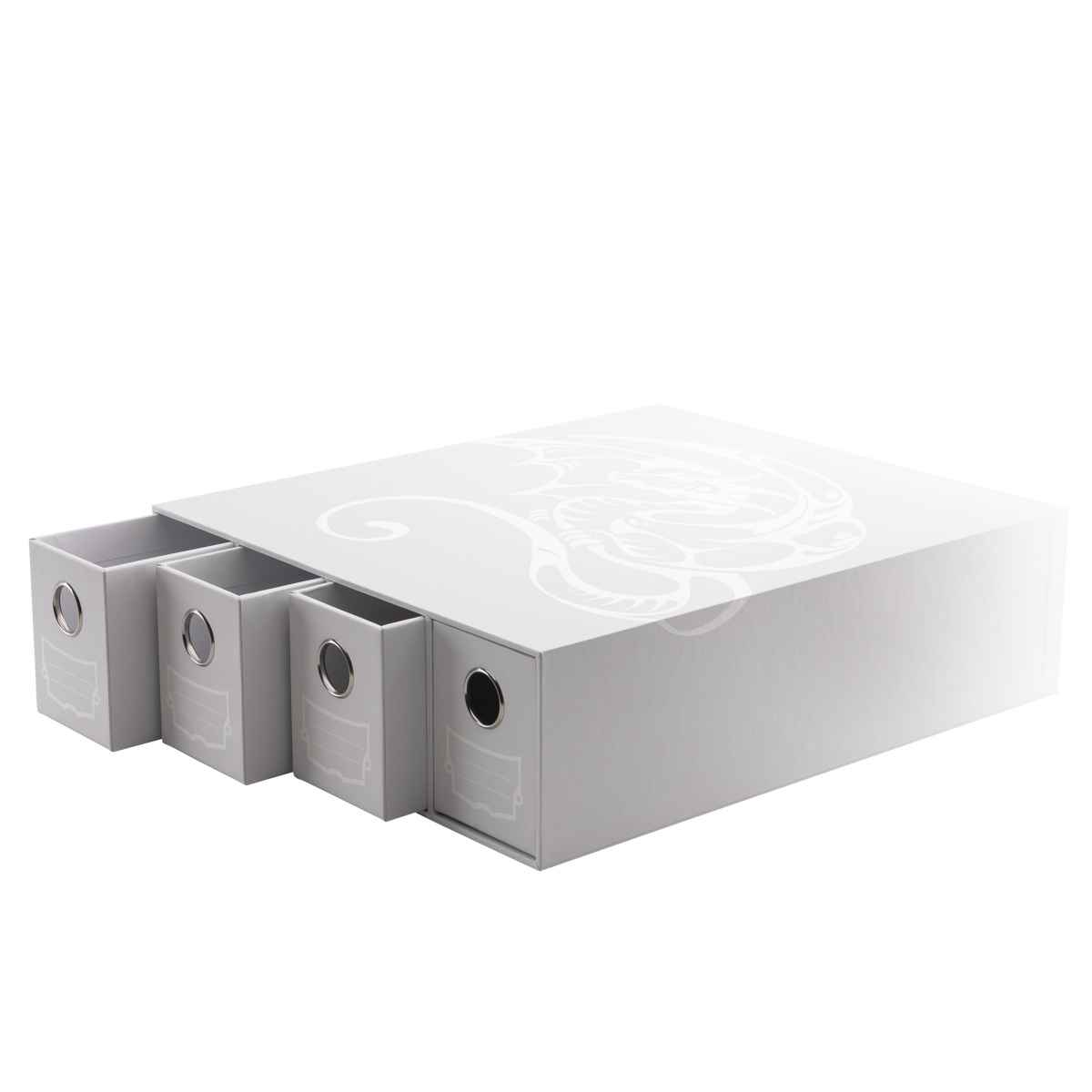 Dragon Shield: Fortress Card Drawers – 4 - Horizontal – White