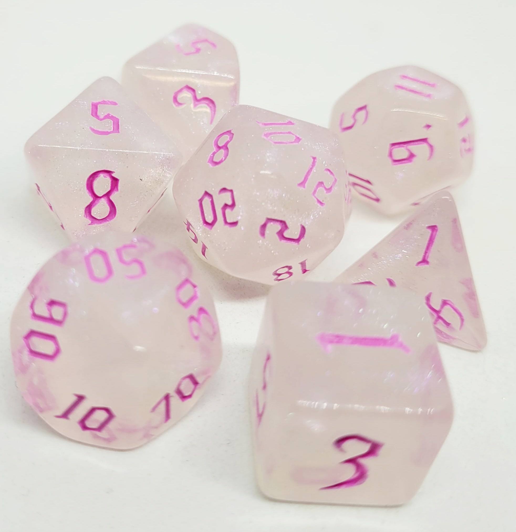 Würfelset Milky Shine: Pink (7)