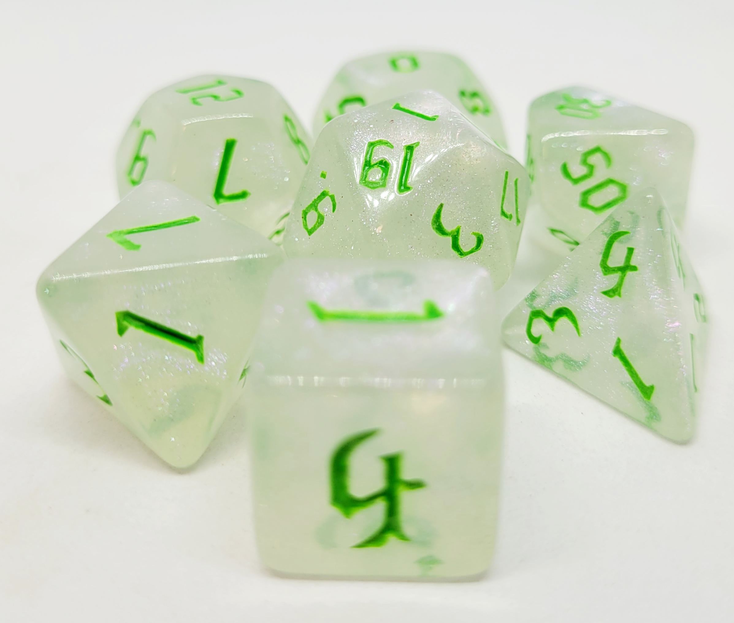 Würfelset Milky Shine: Green (7)