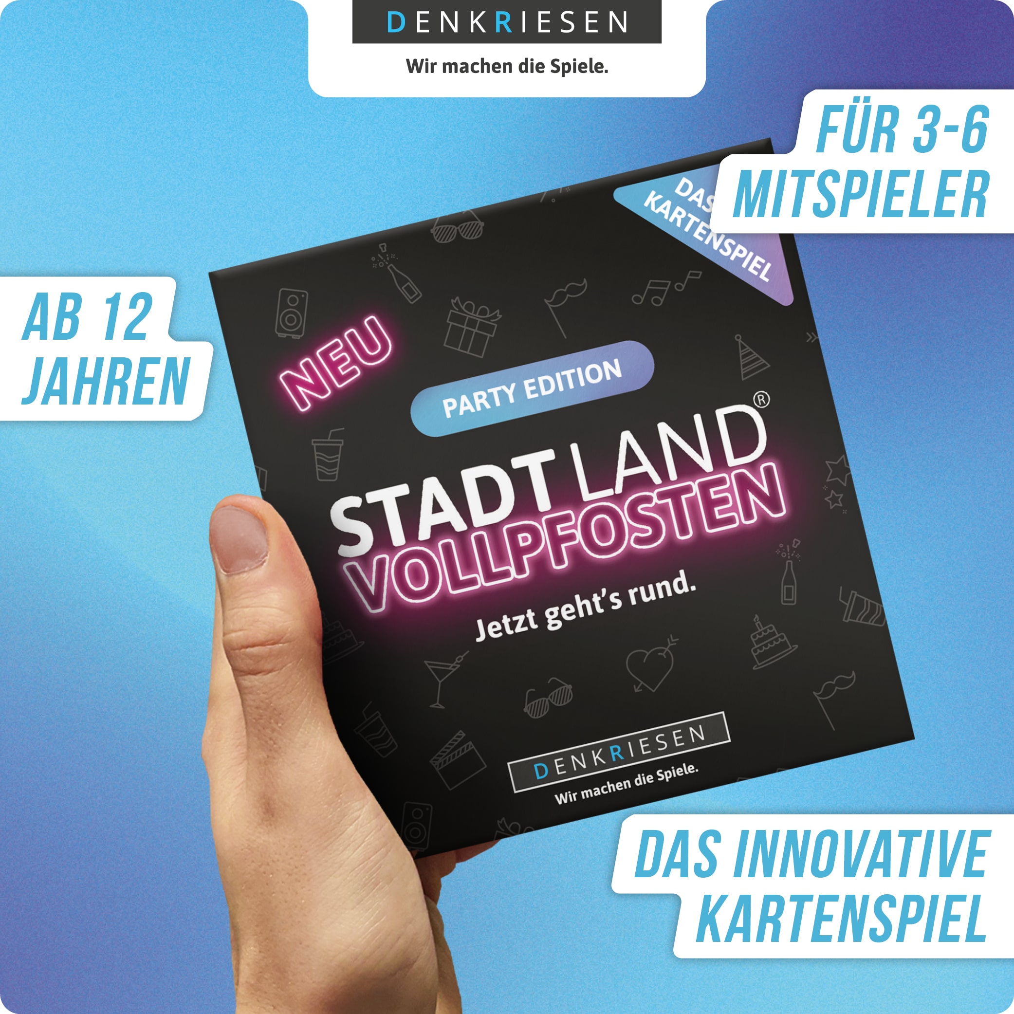 STADT LAND VOLLPFOSTEN: Das Kartenspiel – Party Edition