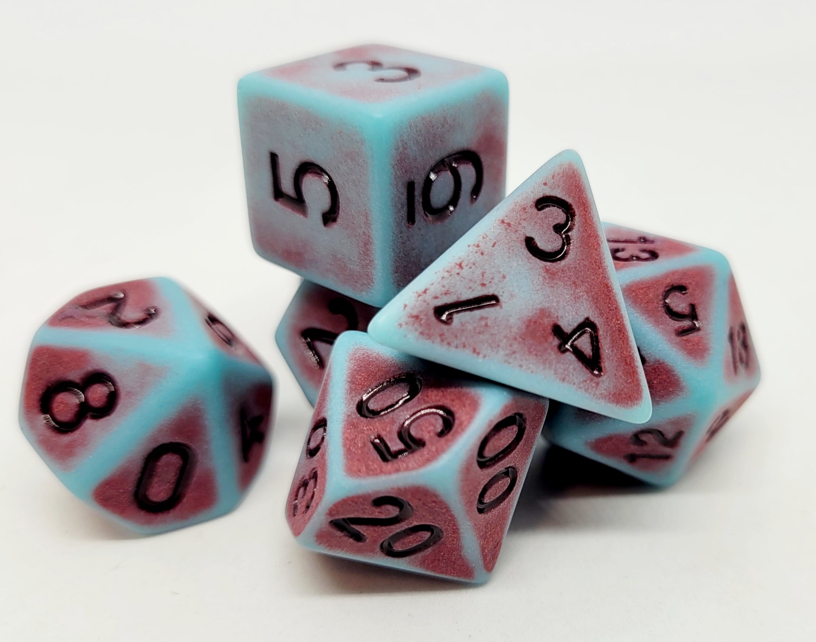 Würfelset Antique: Bloody/Blue (7)