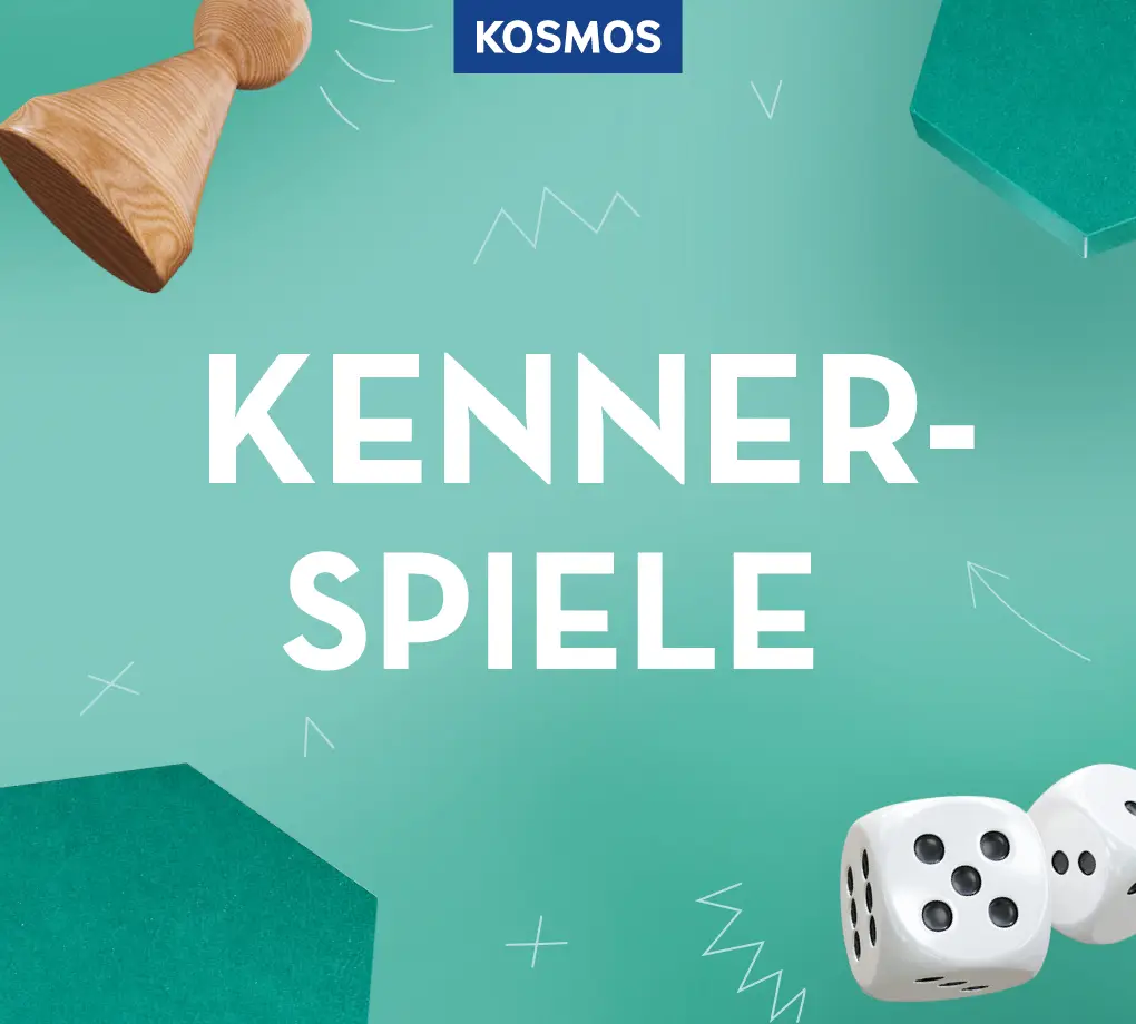 Slogan Kennerspiele und KOSMOS Logo