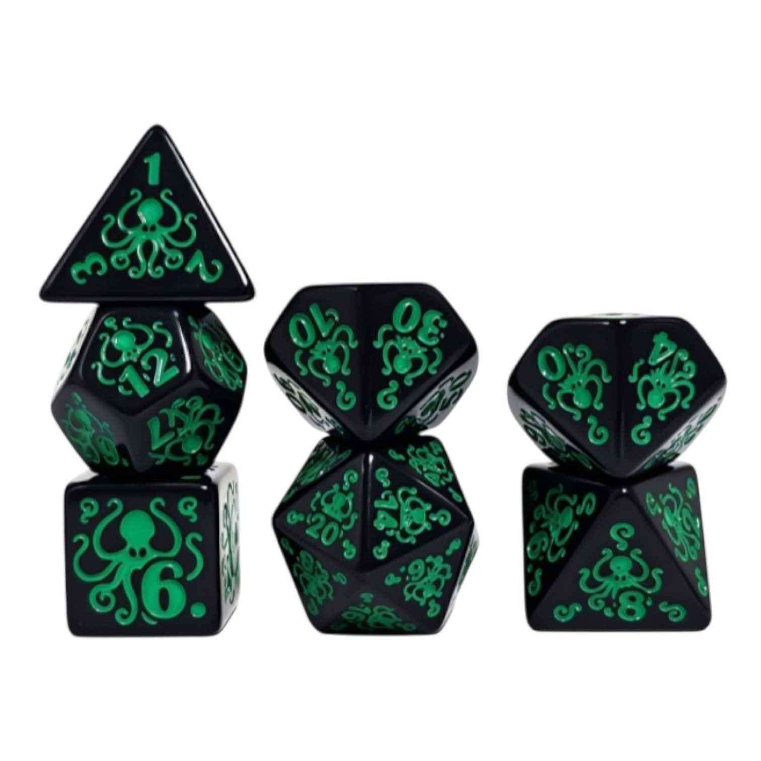 Würfelset: Cthulhu Black/Green (7)