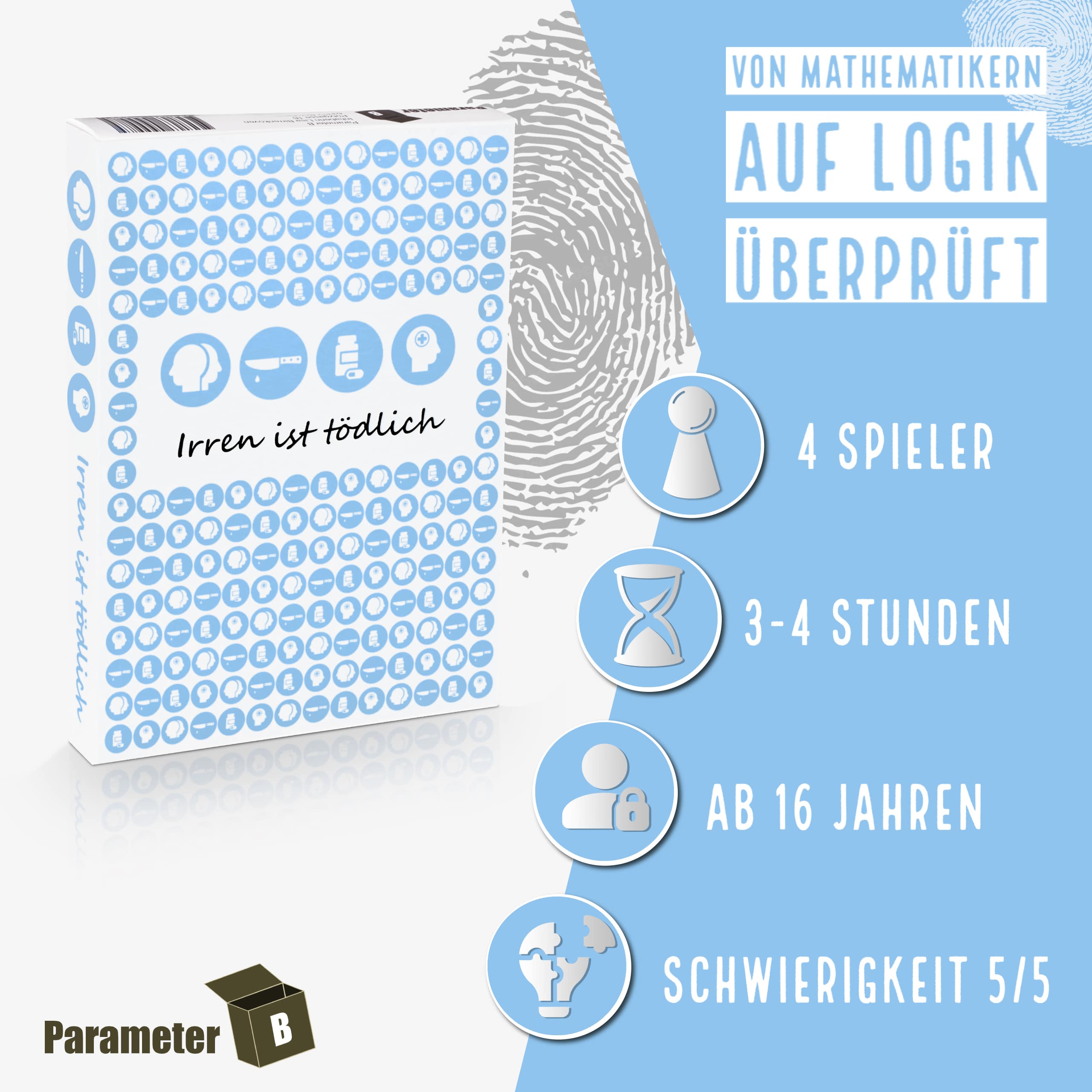 Irren ist tödlich – Krimi-Dinner Spiel für 4 Personen